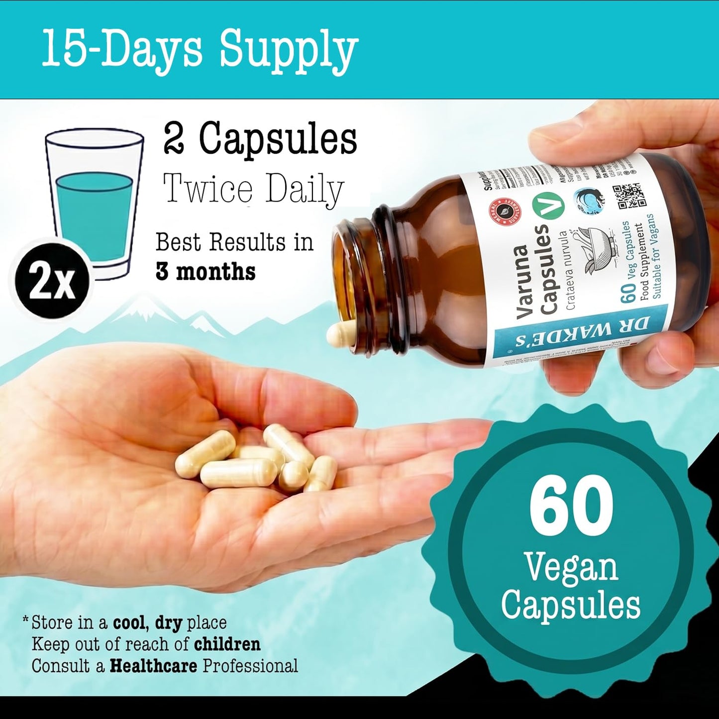 DR WAKDE's Varuna Capsules (Crataeva nurvula) 500mg, 60 Veg Caps