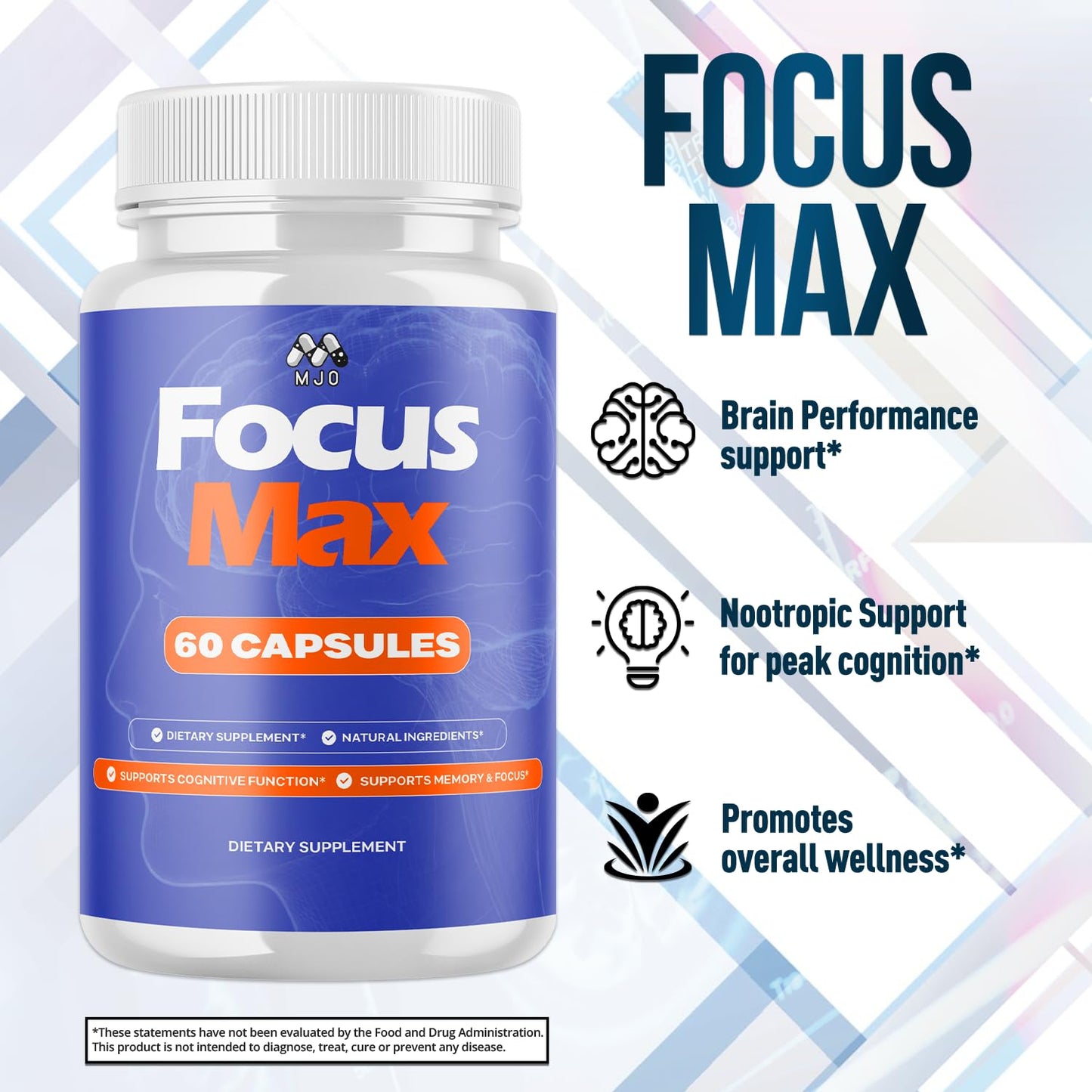 MJO Focus Max Capsules, 60 Count