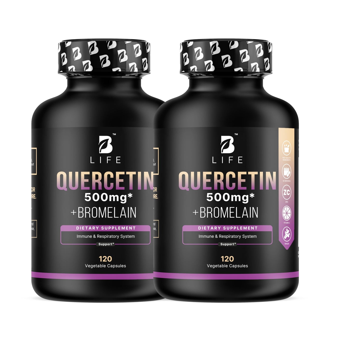 B Life Company BLife Quercetin 500mg Capsules with Vitamin C, Zinc & Ginger – Immune & Antioxidant Support – 240 Capsules
