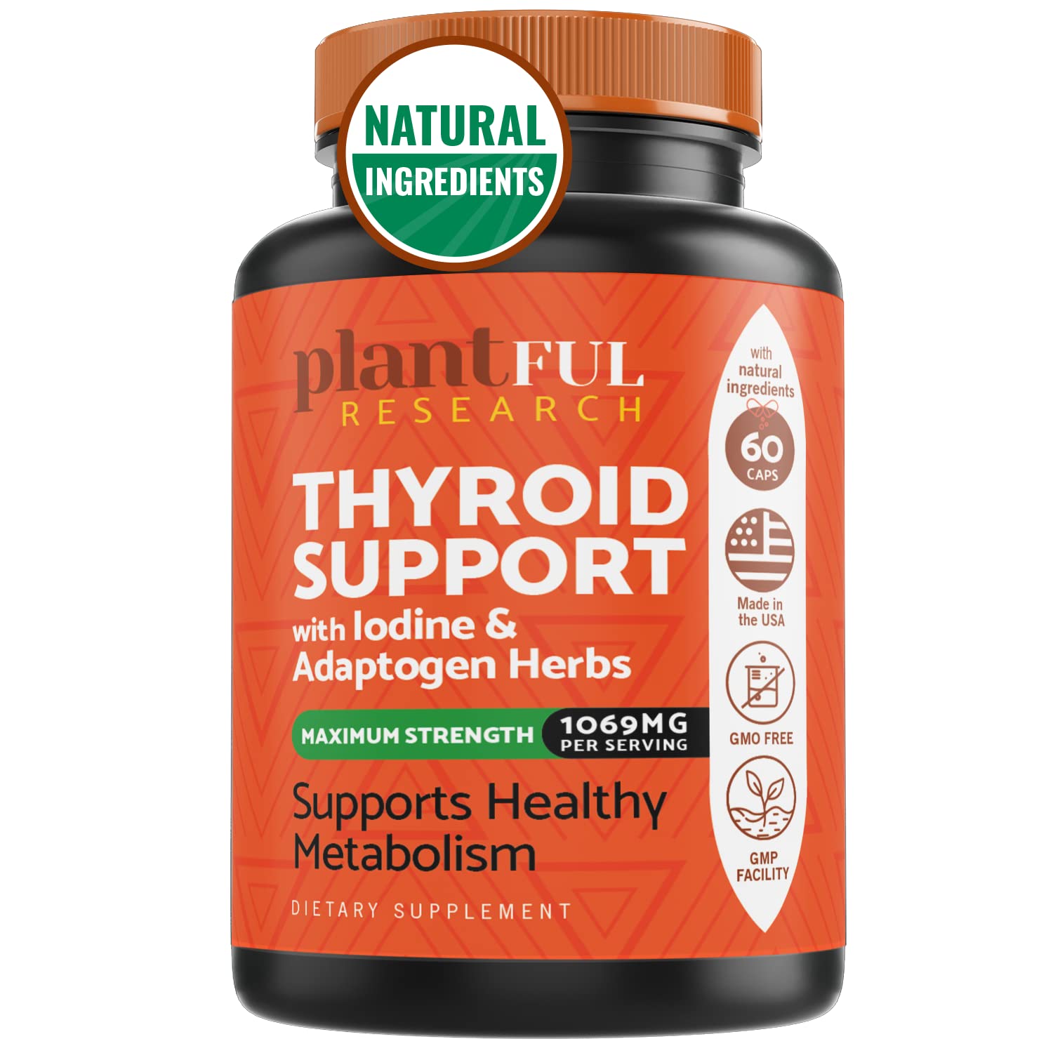 PLANTFUL RESEARCH Thyroid Support for Women and Iodine Supplement Capsule 60 Count