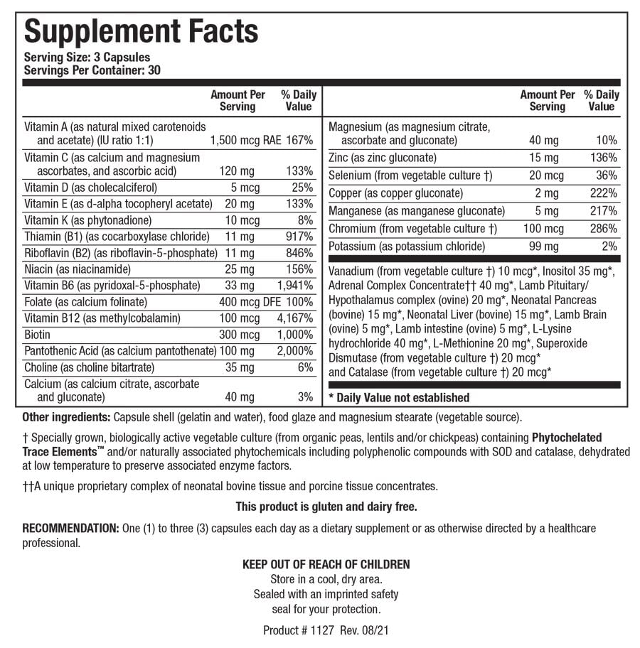 BIOTICS RESEARCH Bio Glycozyme Forte Multivitamin for Glycolytic Support, 90 Capsules