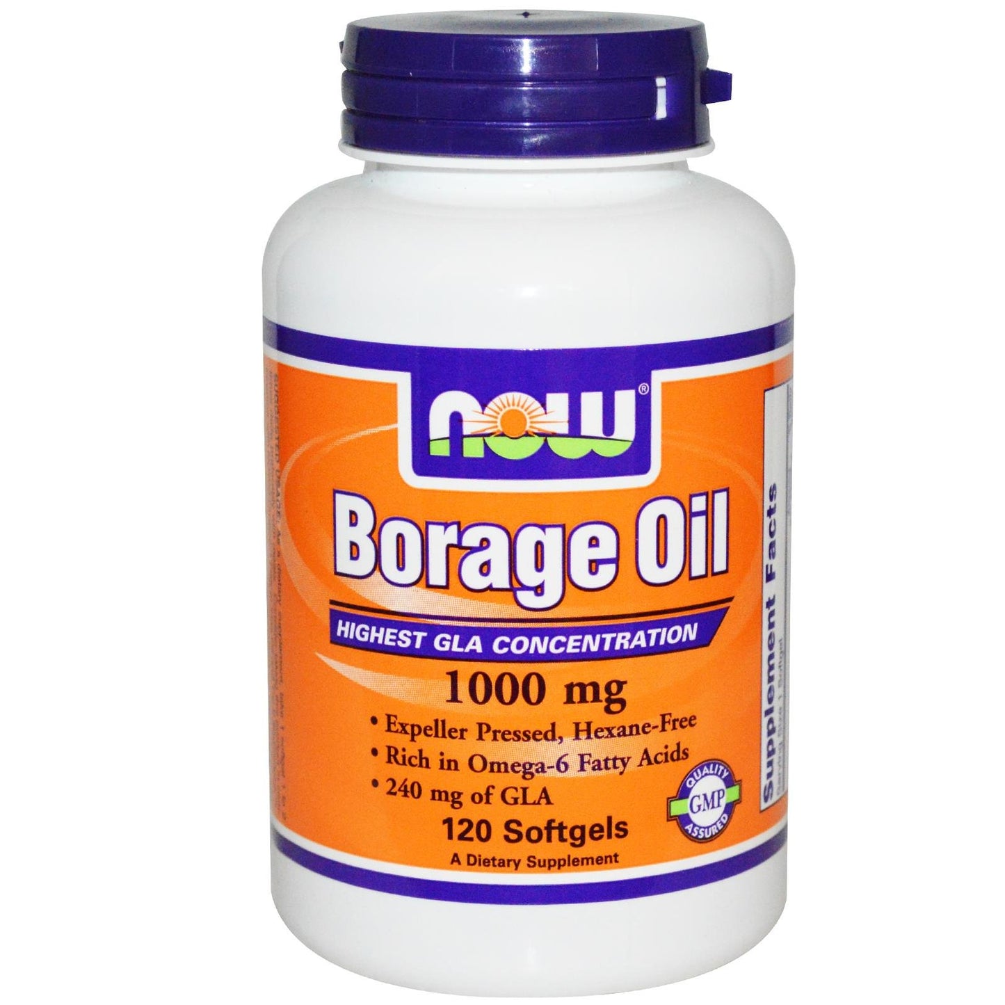 NOW Foods Borage Oil 1000 mg Softgels, 120 Count
