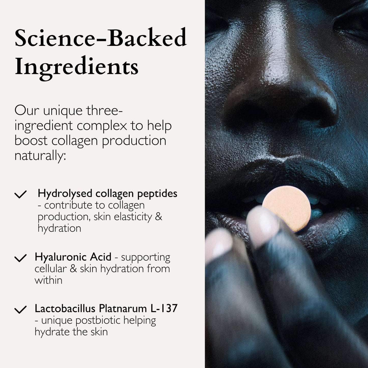 The Beauty Chef Plumpers Collagen Chewable Tablets with Hyaluronic Acid & Postbiotic, 75 Tablets