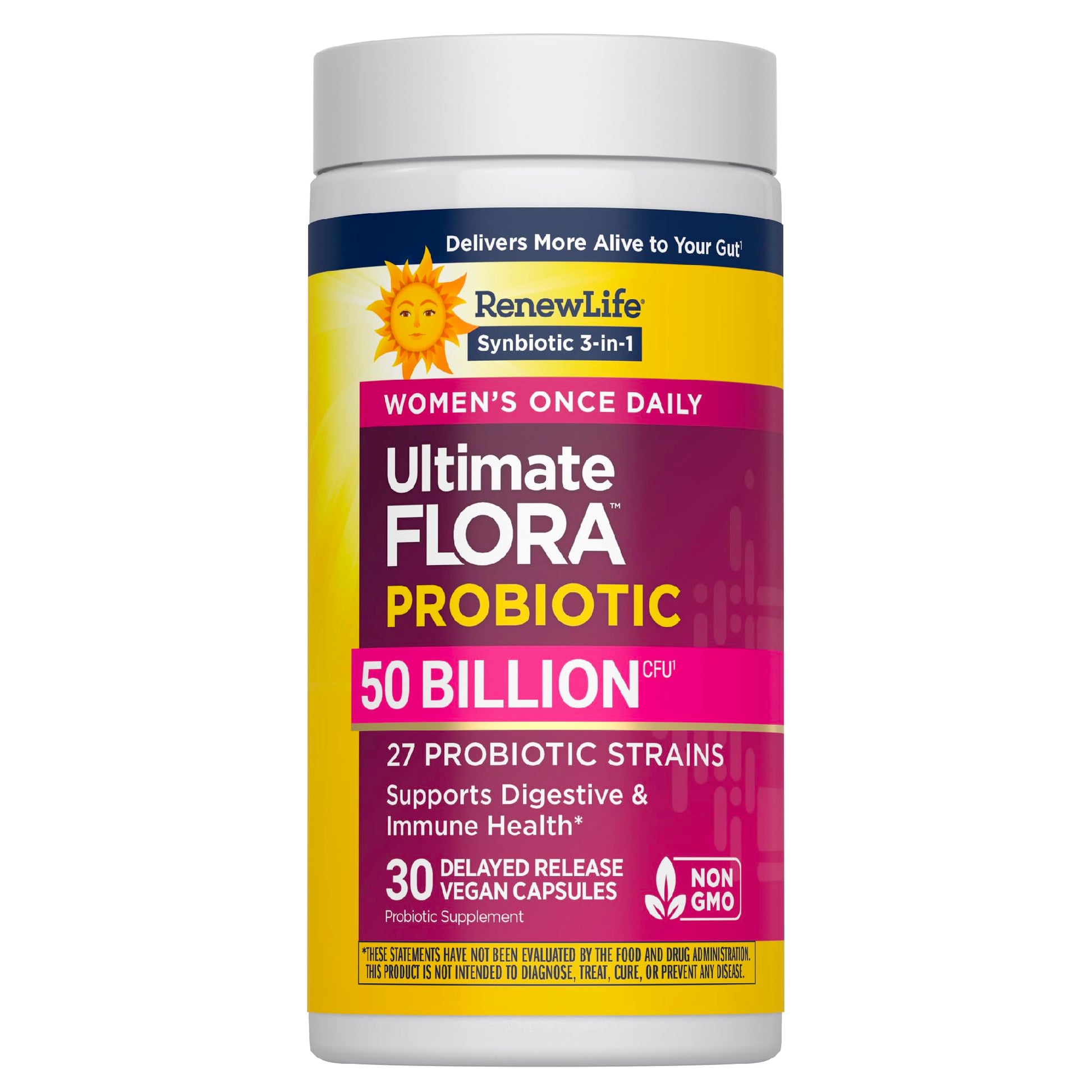 Renew Life Ultimate Flora Probiotic for Women with Prebiotics Capsules, 60 Count