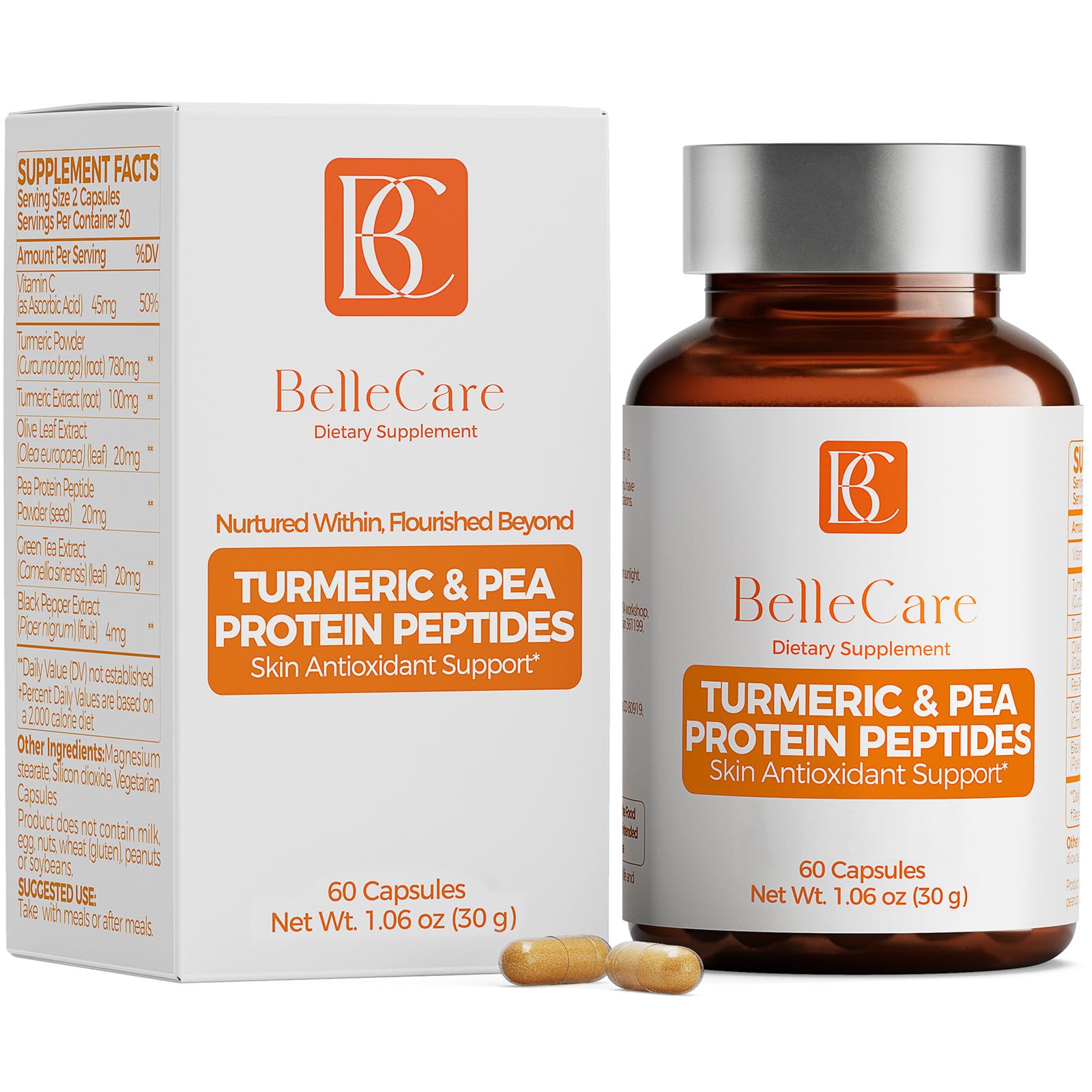 BELLECARE 780mg Turmeric Supplement Capsule 60 Capsules