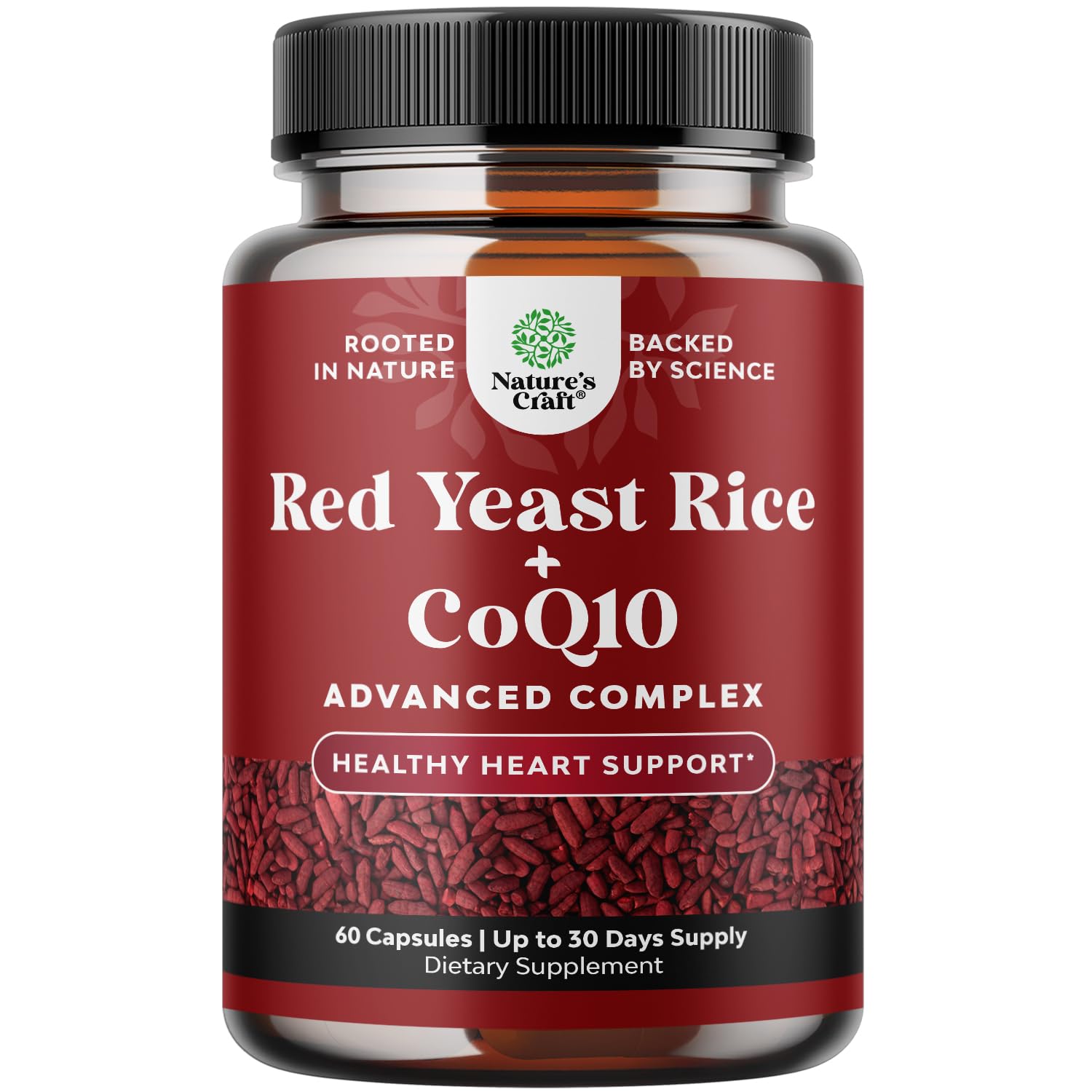 Natures Craft Red Yeast Rice with CoQ10 Capsule, 60 Count