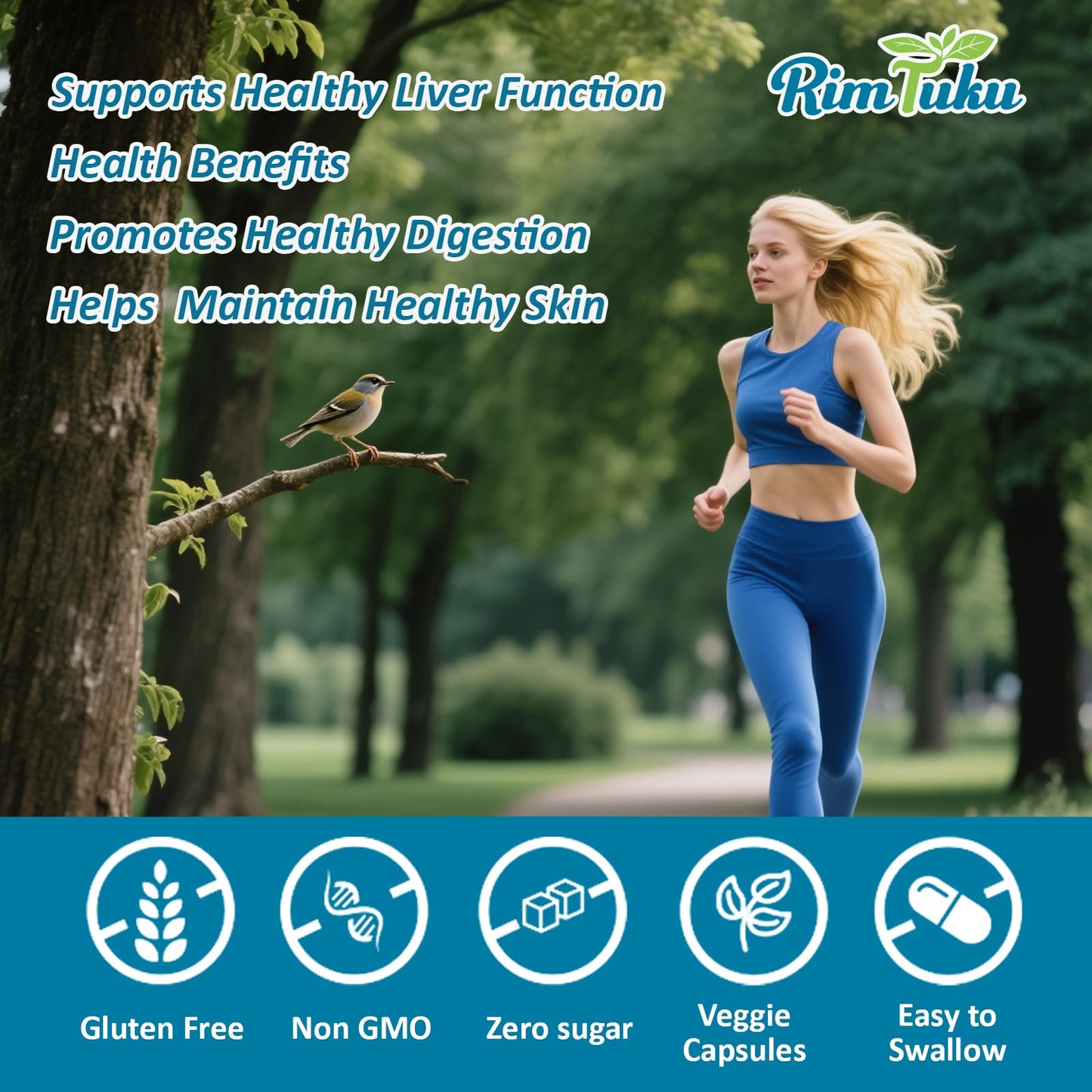 RimTuku TUDCA 2200MG with Milk Thistle 12-in-1 Formula Liver Support Capsules, 60 Count