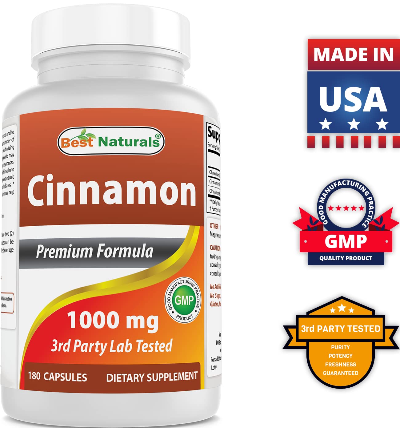 Best Naturals Cinnamon 1000 mg & DIM Supplement 100 mg Capsules, 1 Capsule