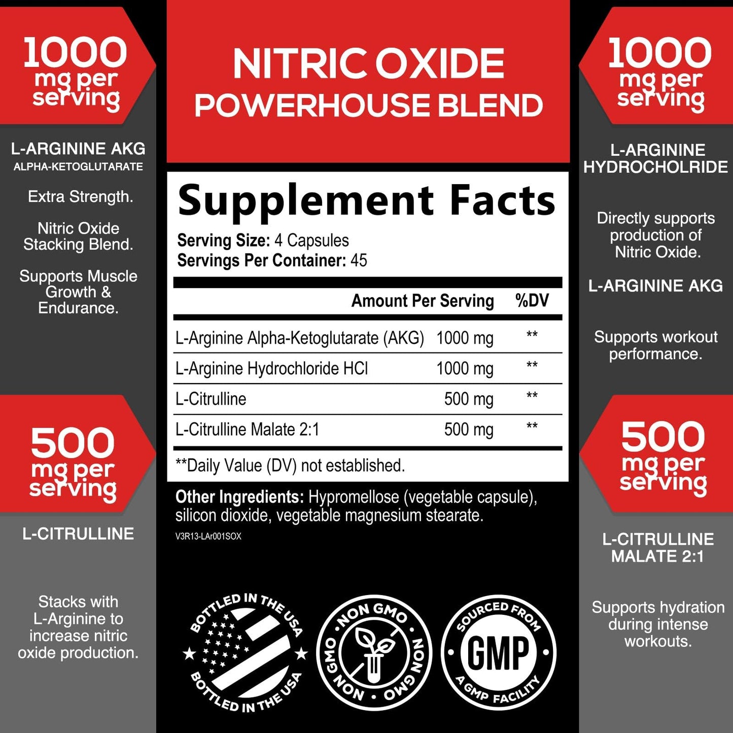 Silveronyx Extra Strength Nitric Oxide Booster Capsule, 180 Count