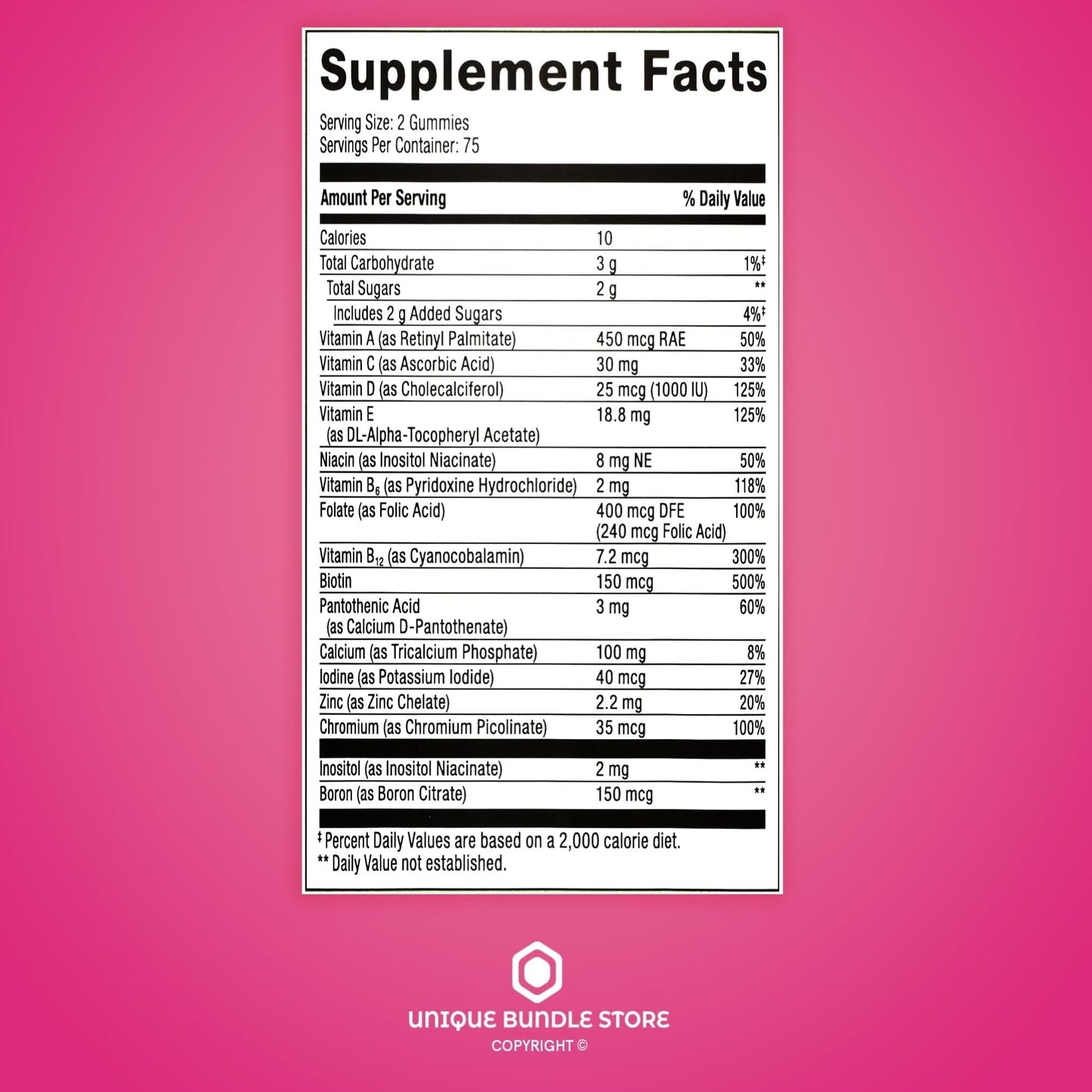 Unique Bundle Store Multivitamin Women Gummy 150 Count