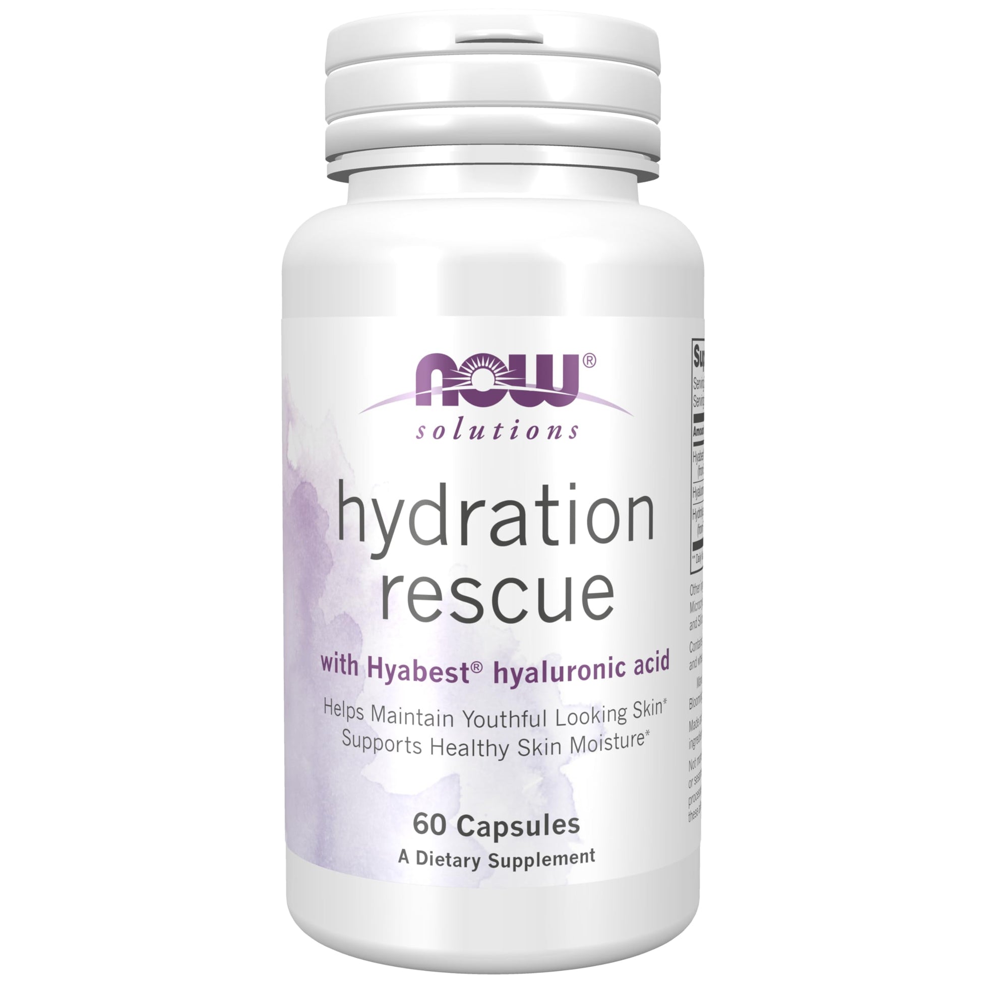 NOW Foods Hydration Rescue with Hyabest Hyaluronic Acid Capsules 60 Count