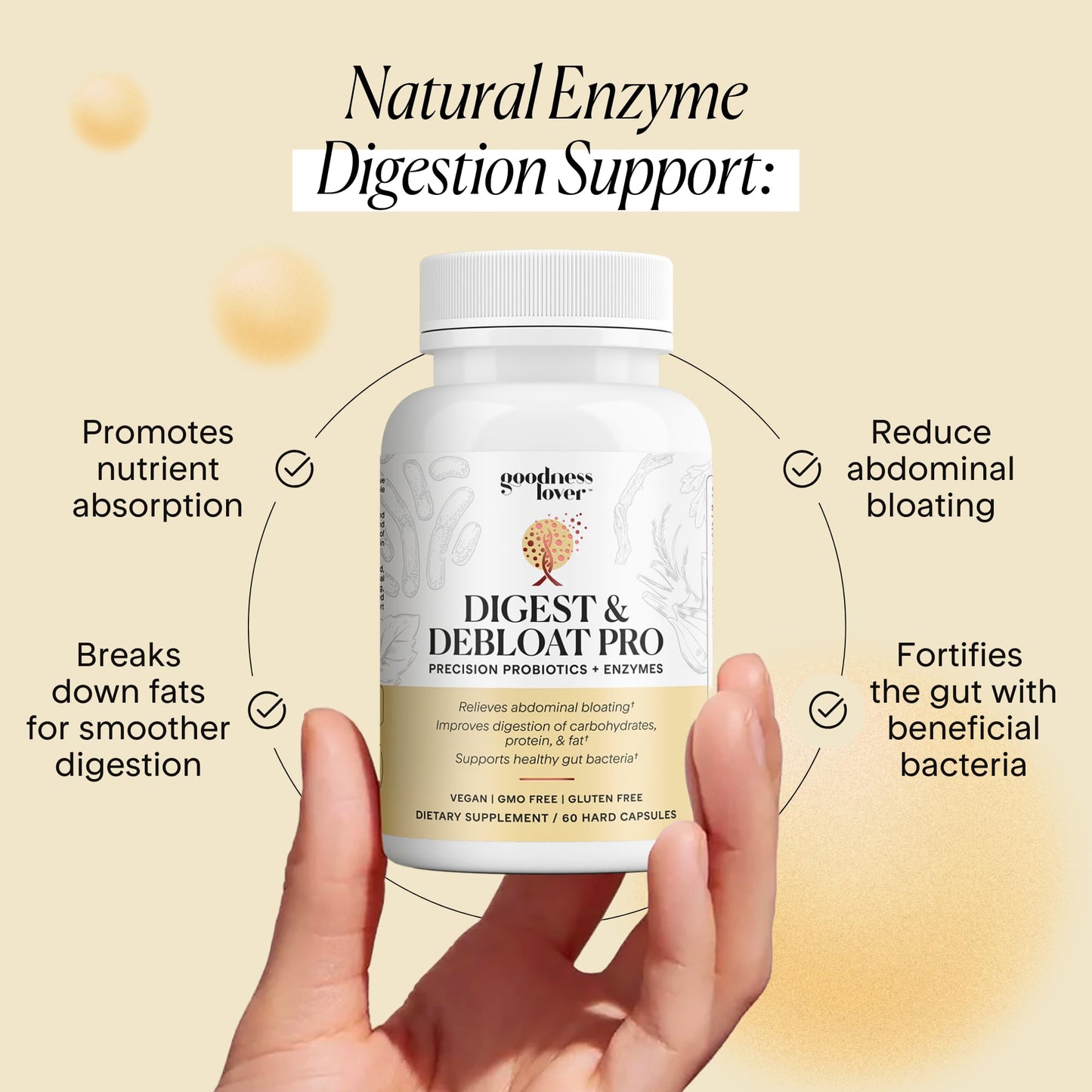 Goodness Lover Digest & Debloat Pro Enzymes & Probiotics Capsule 60 Capsules