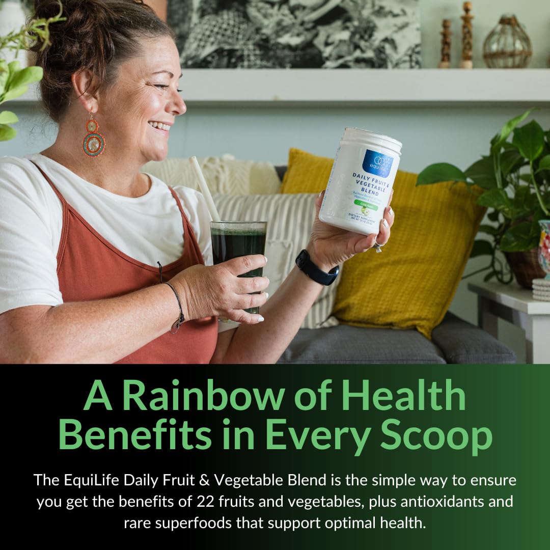 Equilife Daily Fruit & Vegetable Green Powder, Crisp Apple, 5.18 Ounce