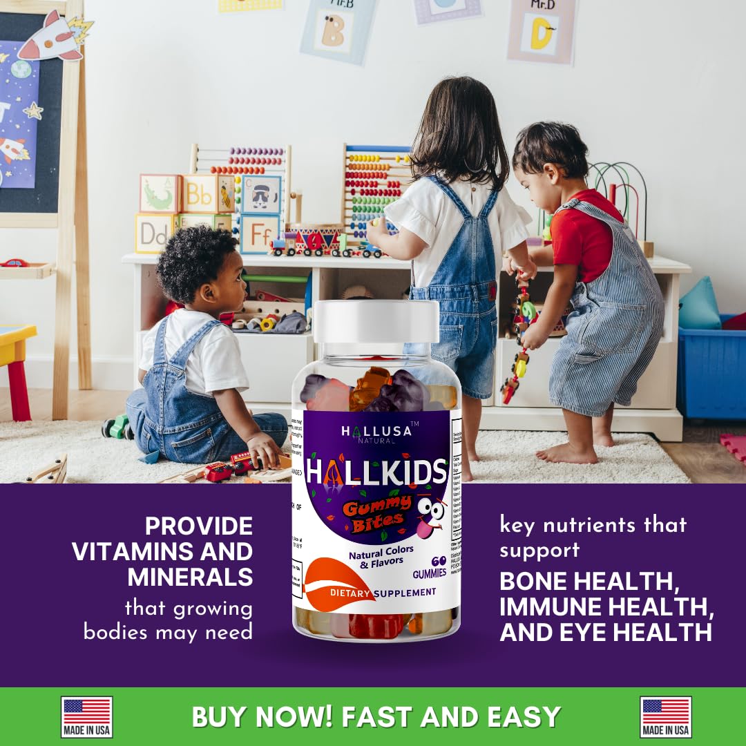 Hallusa Natural Kids' Multivitamin Gummies, 60 Count