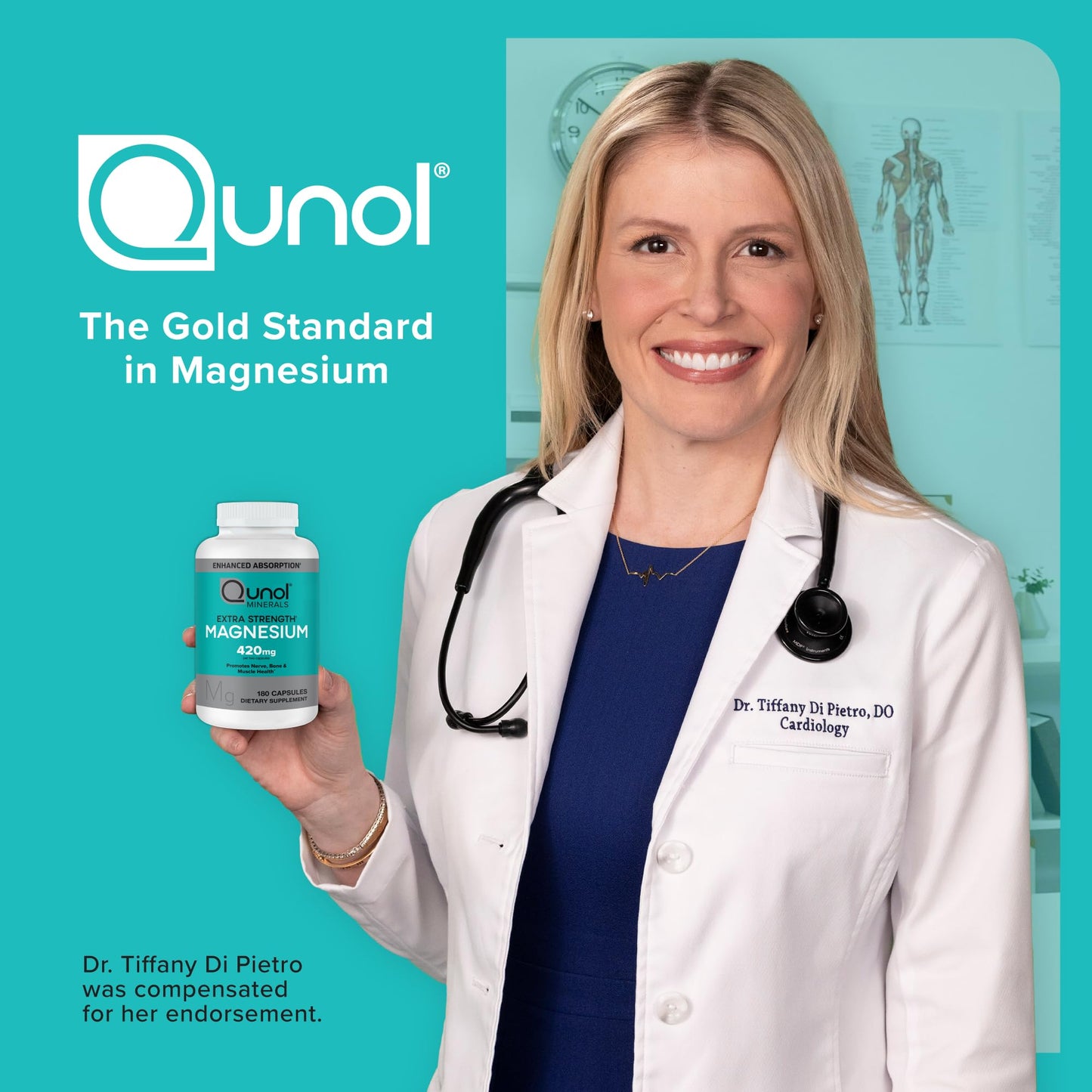 Qunol Magnesium Capsules 420mg, 180 Count