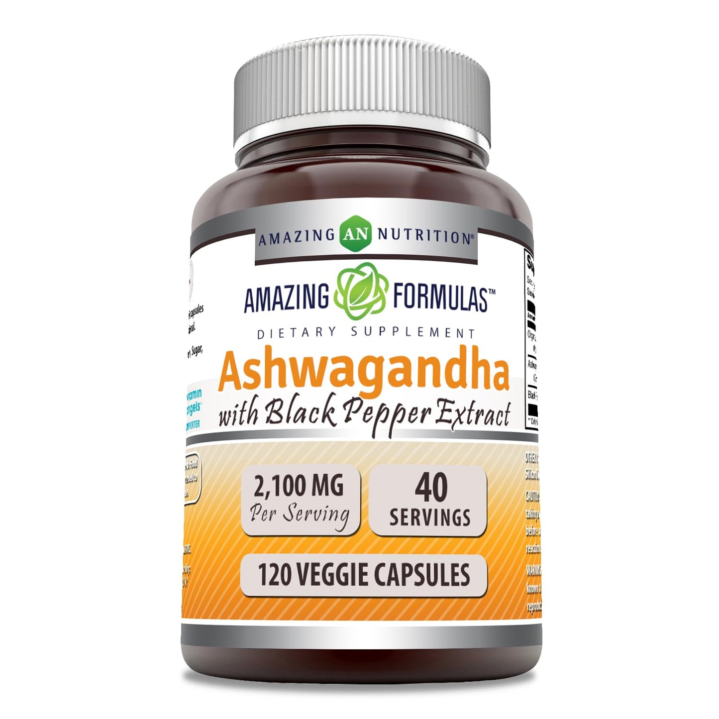 Amazing Nutrition Ashwagandha Root with Black Pepper Extract Supplement Capsule 1