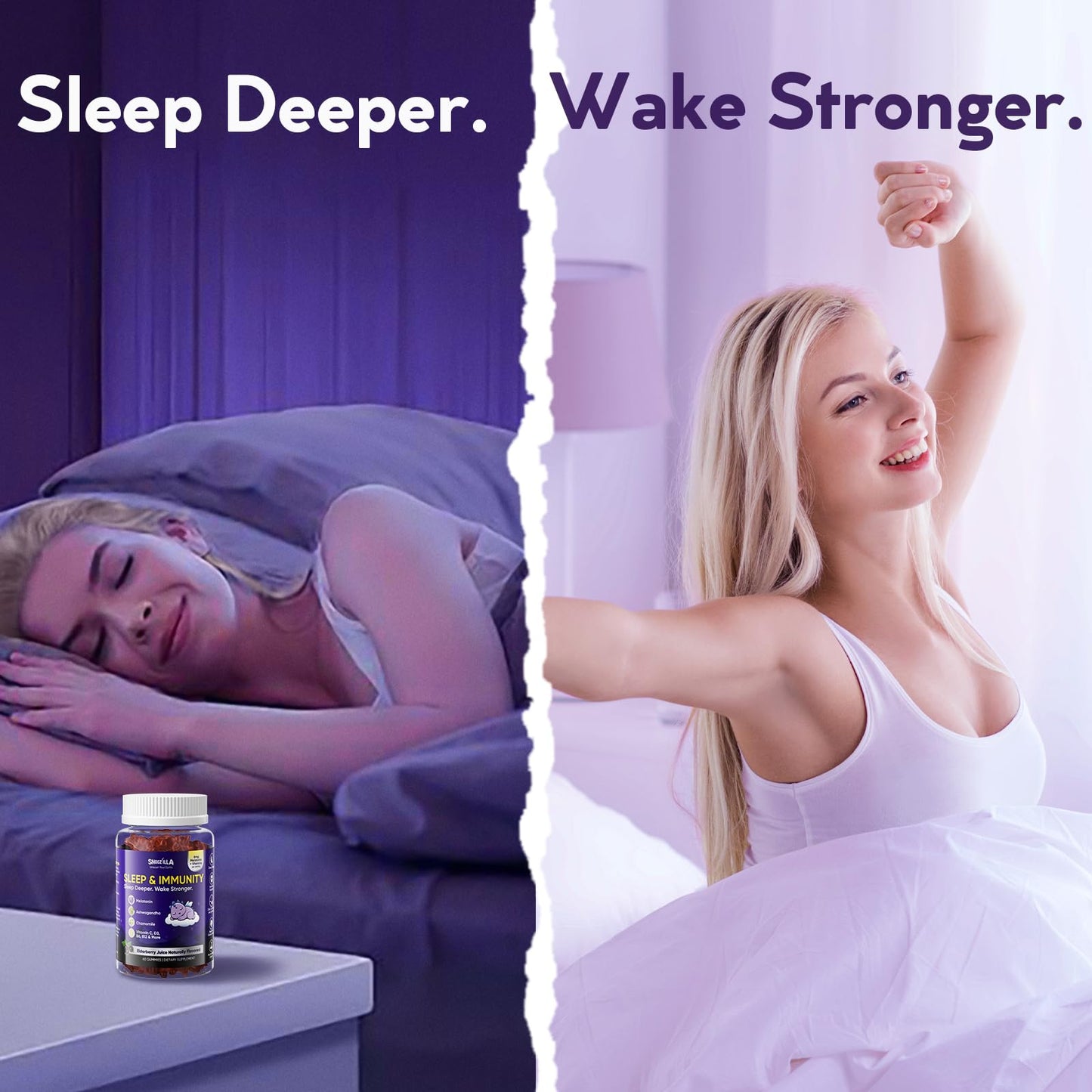 Viccoky Sleep Gummies with Melatonin, Chamomile & Ashwagandha, 60 Gummies