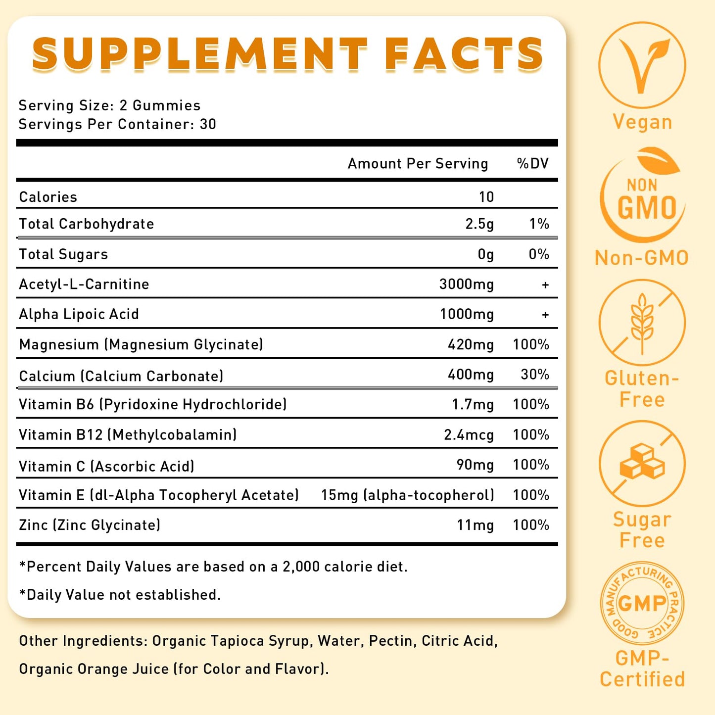Flyrocer Acetyl L-Carnitine Gummies 120 Count