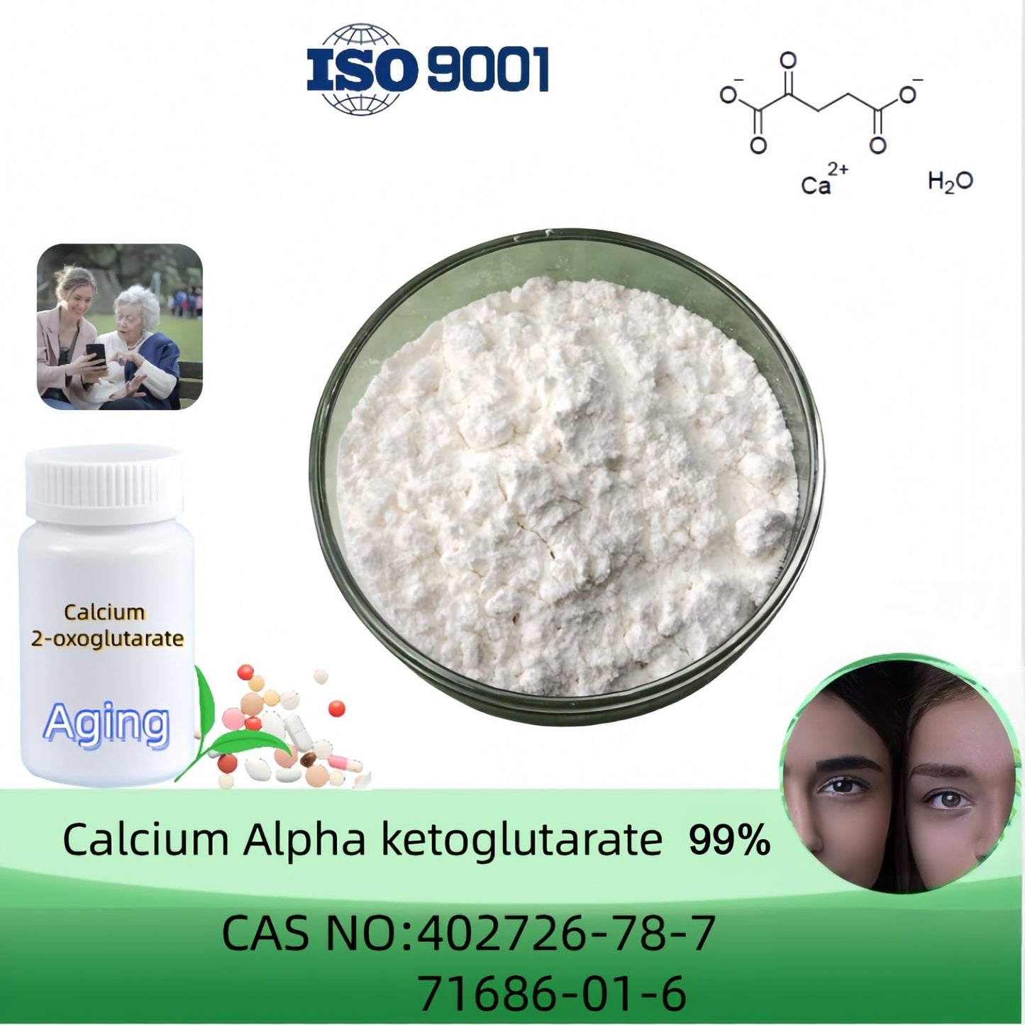 HealthyFinds Calcium Alpha-Ketoglutarate Powder 3.53 oz