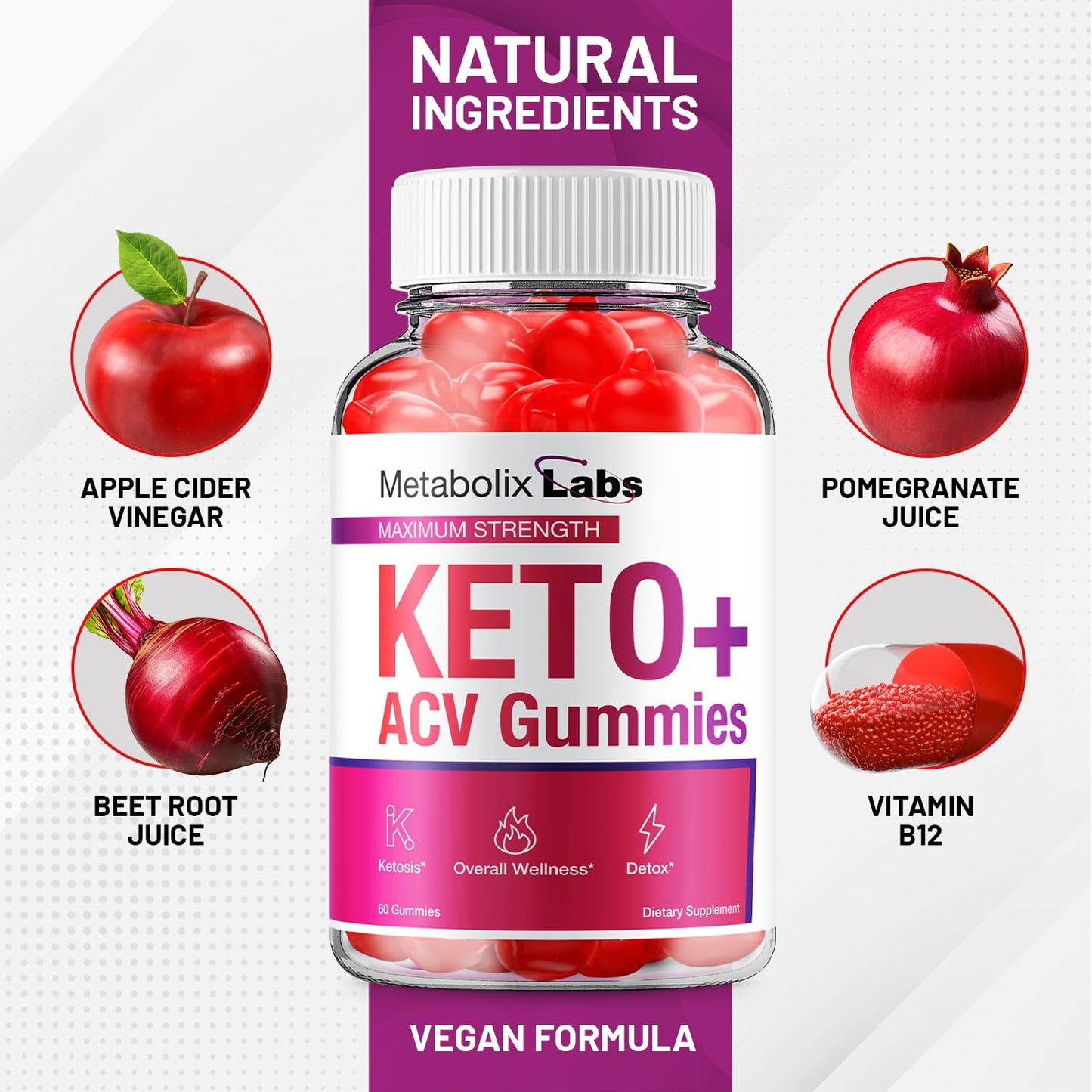 Indelo Metabolix Keto ACV Gummies Gummy 60 Count