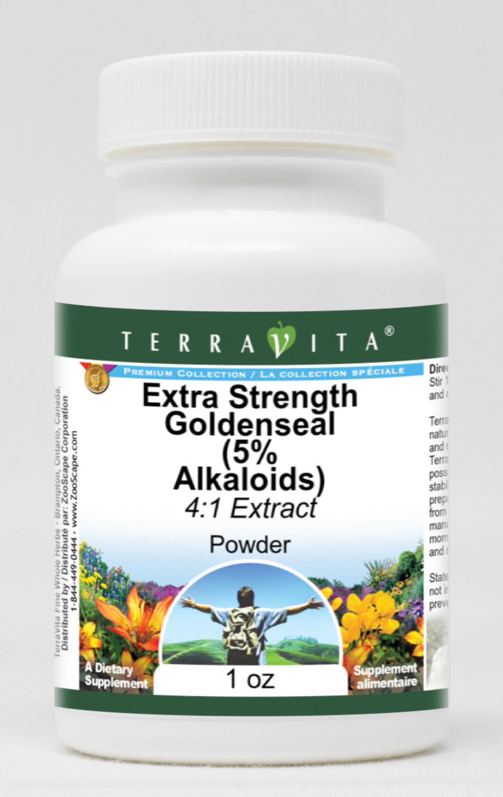 Terravita Extra Strength Goldenseal 4:1 Extract Powder, 5% Alkaloids, 1 oz, 3 Pack