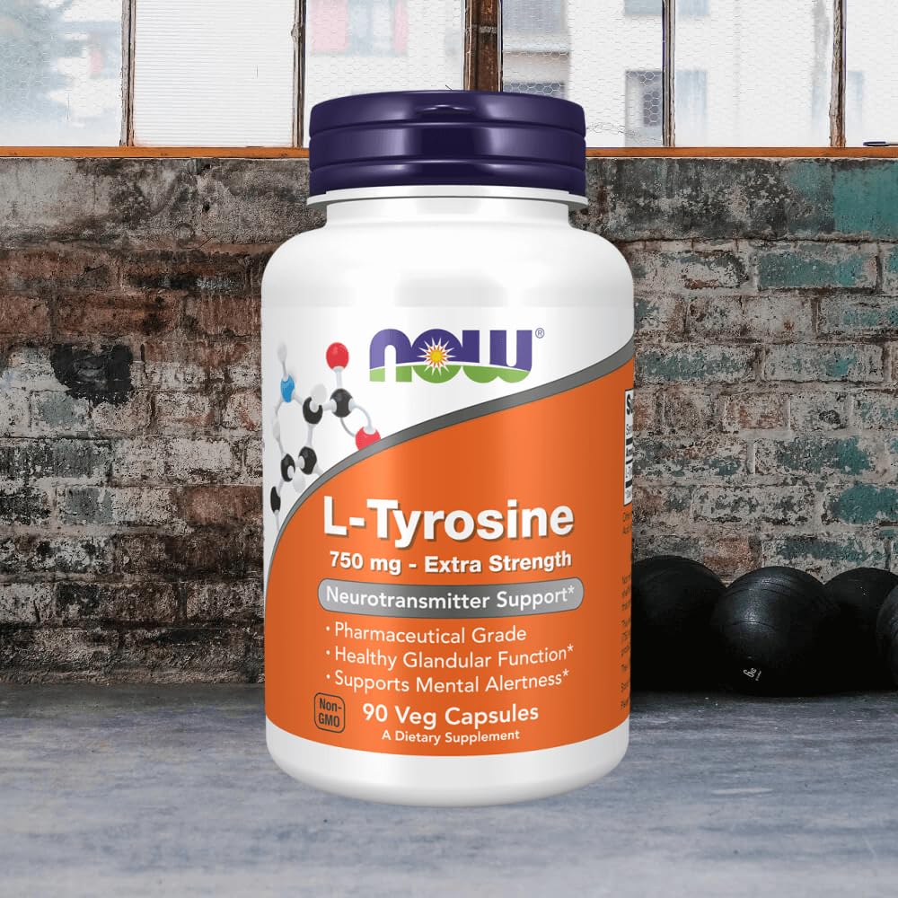 NOW Foods L-Tyrosine 750 mg Capsule, 90 Capsules