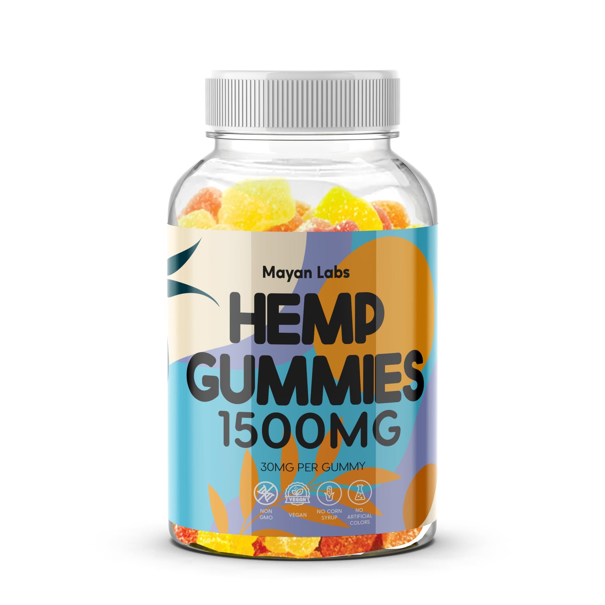 The CBD Project Organic Hemp Gummies High Potency Supplement with Pure Hemp Oil Extract - Natural Edibles Natures Leaf Gummy Bloom L-Theanine Ashwagandha Vegan Vitamin B2 Omega 3-6-9 Complex, 50 Count