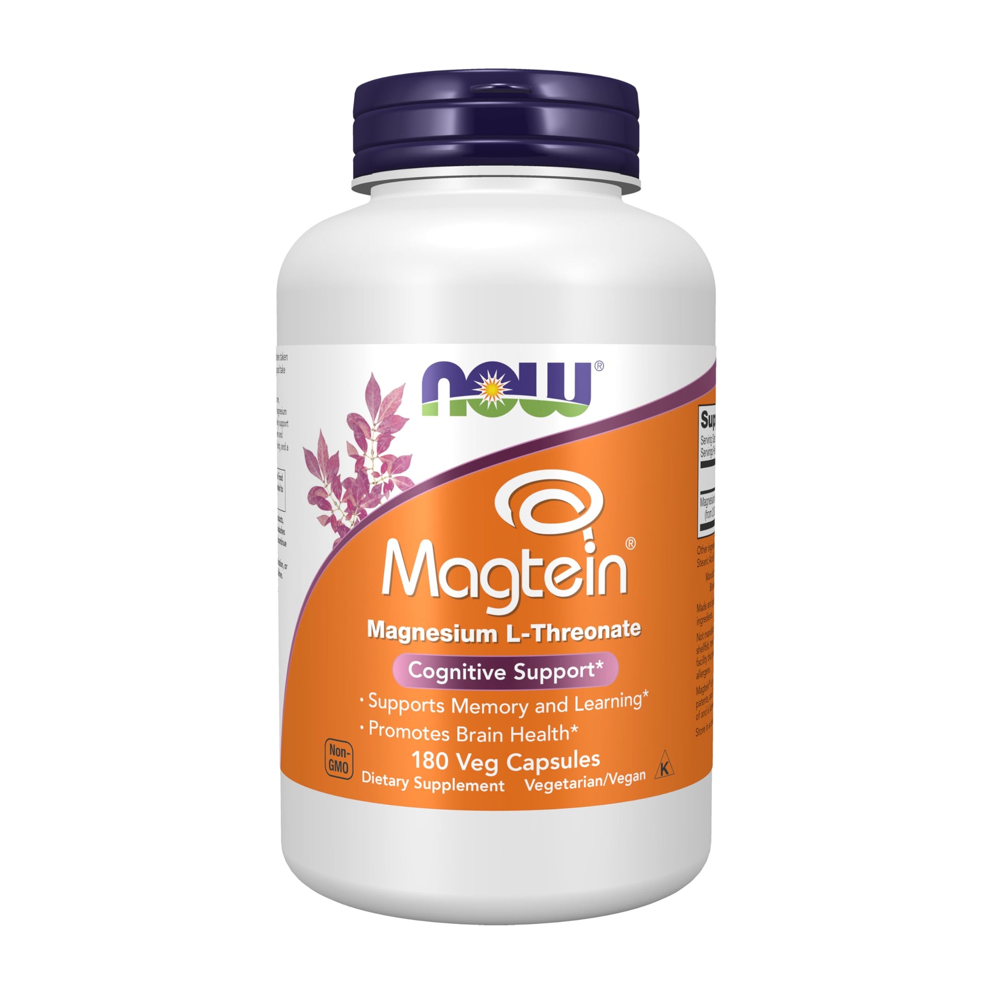 NOW Foods Magtein Magnesium L-Threonate Cognitive Support Capsule, 180 Count