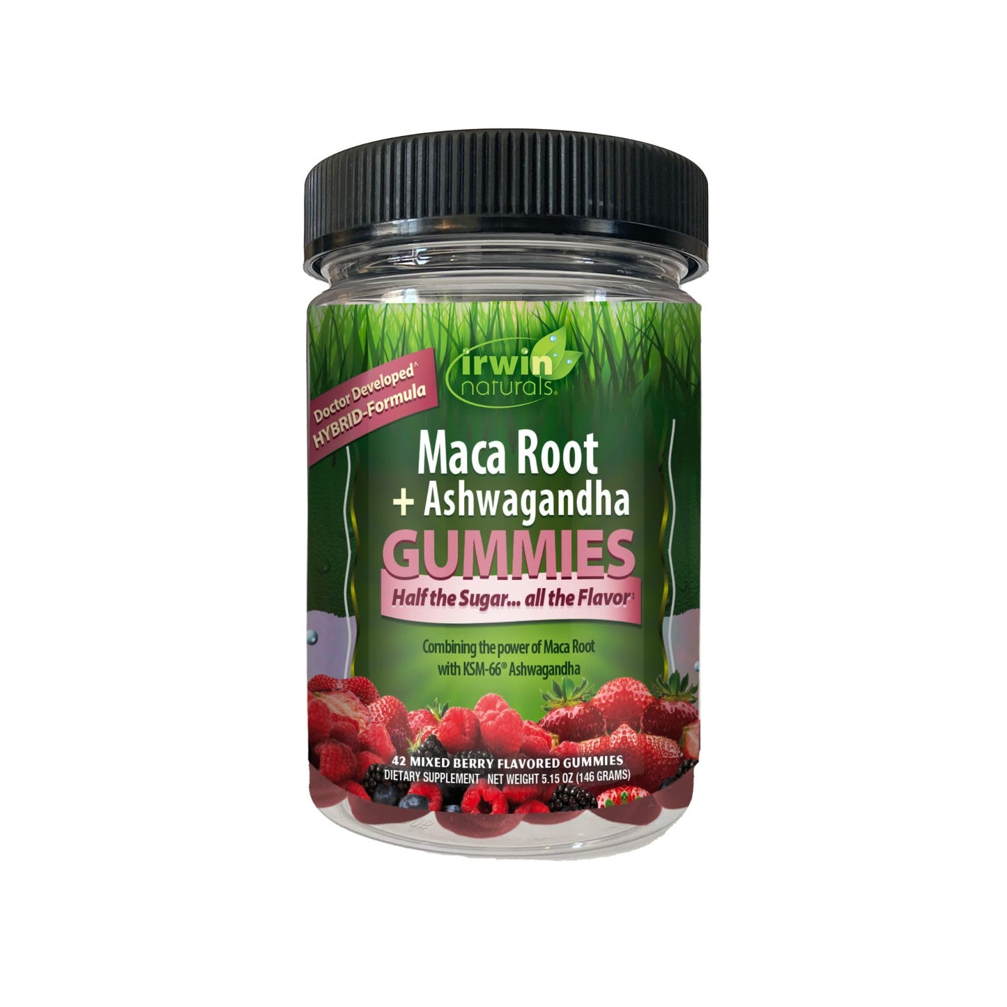 Irwin Naturals Maca Root + Ashwagandha Gummies Energy & Vitality Support, 42 Count