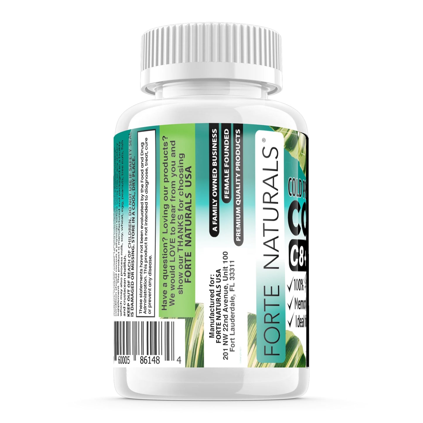 FORTE NATURALS Coconut Oil Softgels 60 Count