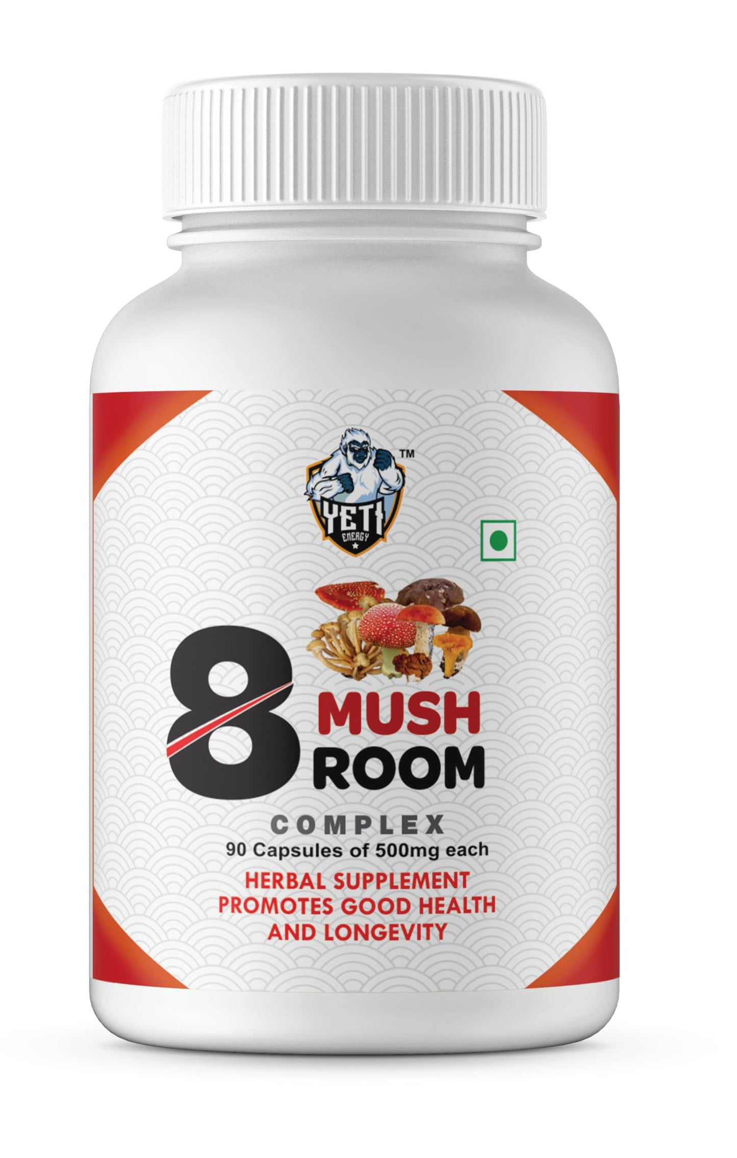 YetiEnergy 8-Mushroom Complex, 90 Capsules