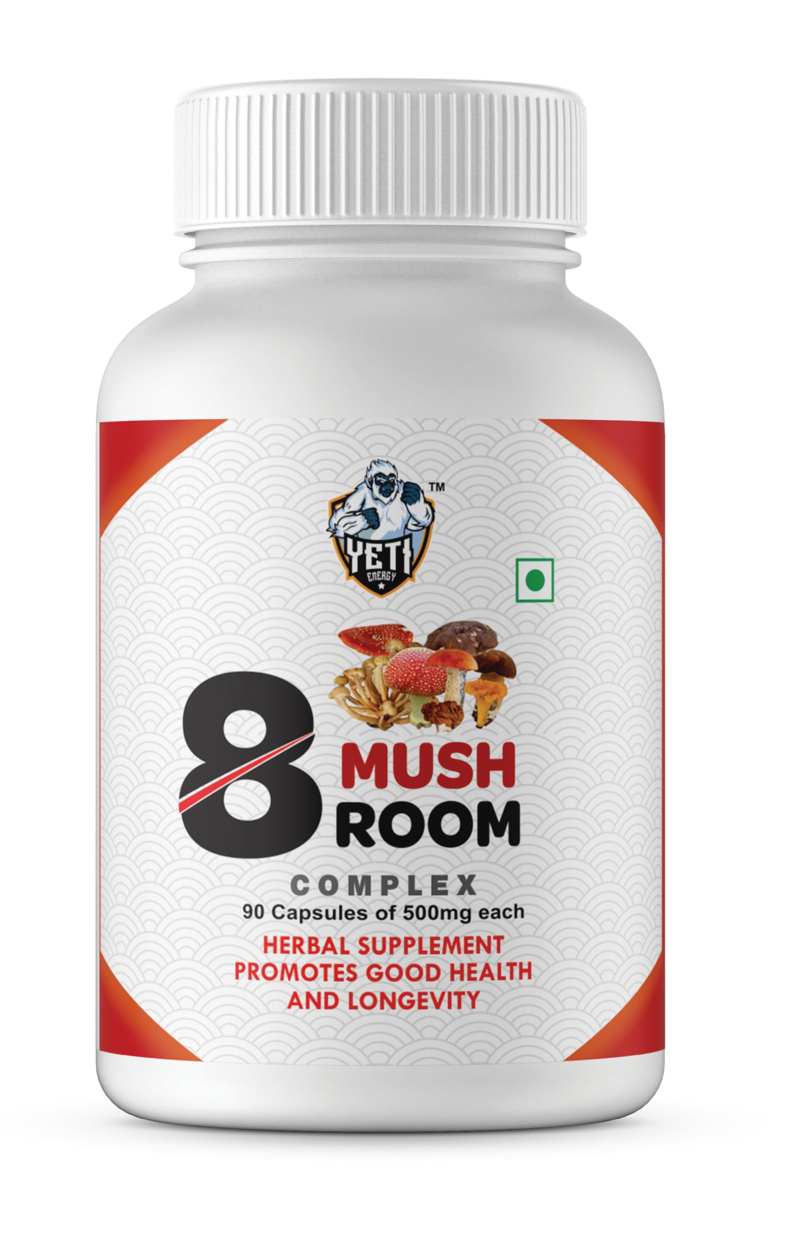 YetiEnergy 8-Mushroom Complex, 90 Capsules
