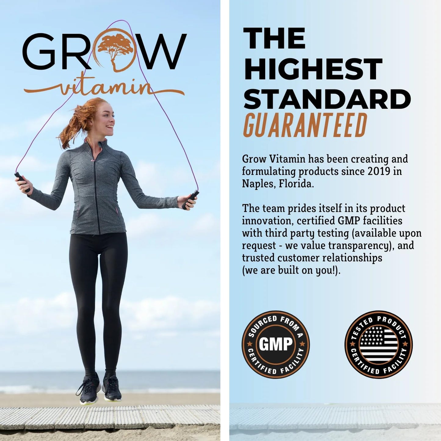 Grow Vitamin Multi Collagen Capsules 1800MG - Types I, II, III, V & X - Non-GMO Grass-Fed Collagen - Hair, Skin & Nails Support - 90 Capsules