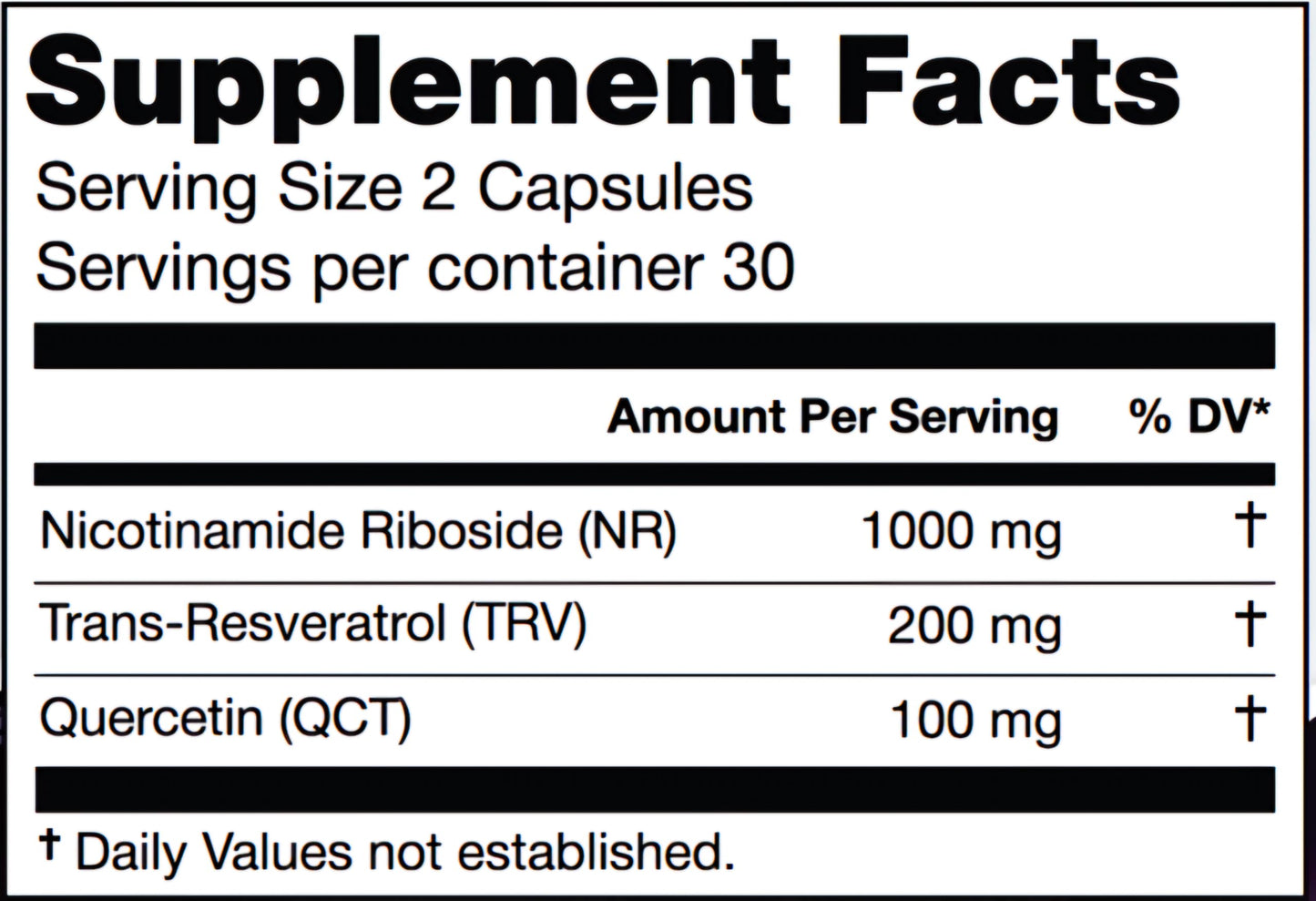 Plantanium NAD+ 1000mg Triple Action Nicotinamide Riboside (NR) with Trans-Resveratrol 200mg & Quercetin 100mg Anti-Aging Energy Focus Capsules 60 Count