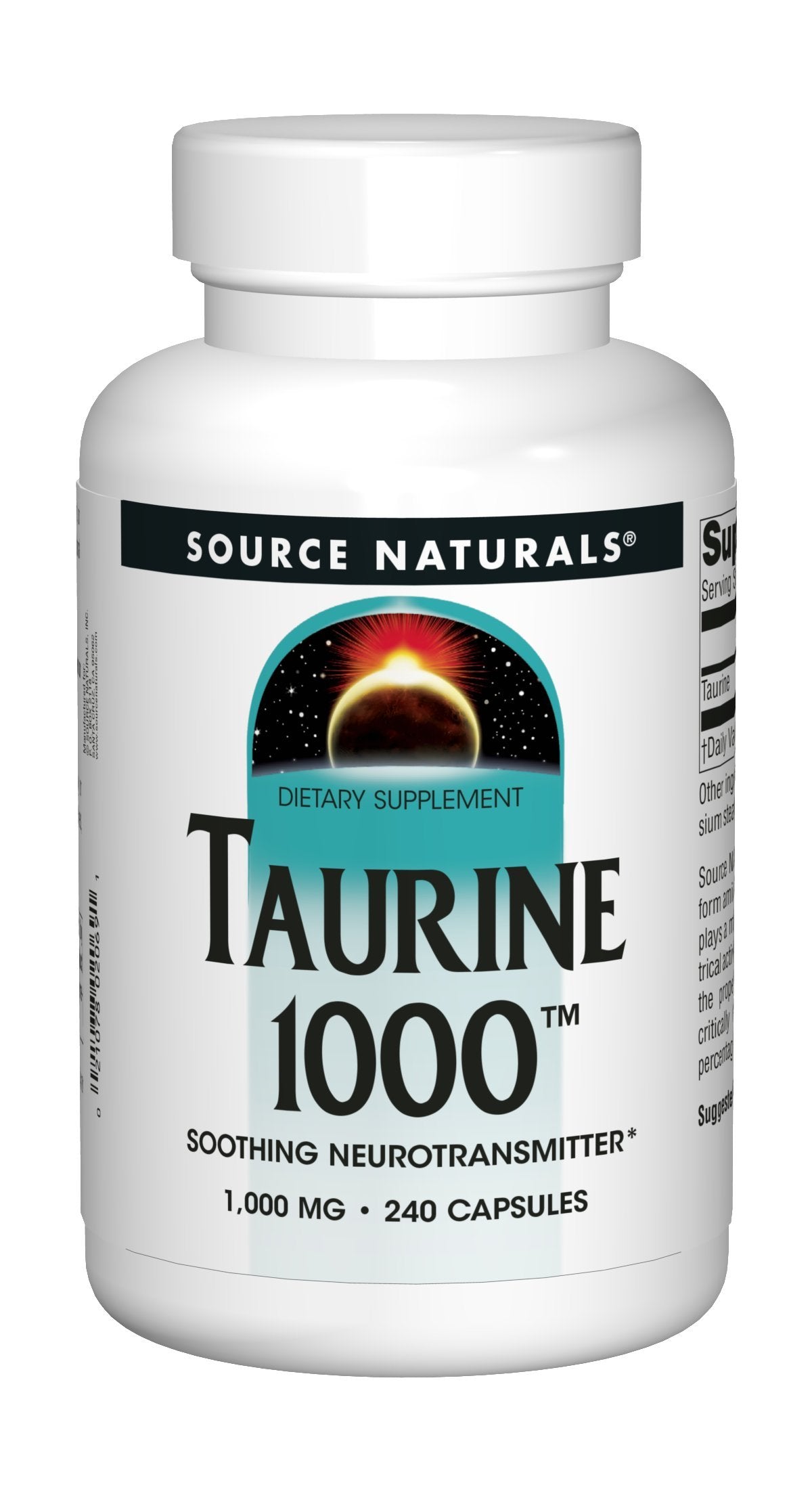 Source Naturals Taurine, Soothing Neurotransmitter* 1000mg Capsule, 240 Capsules