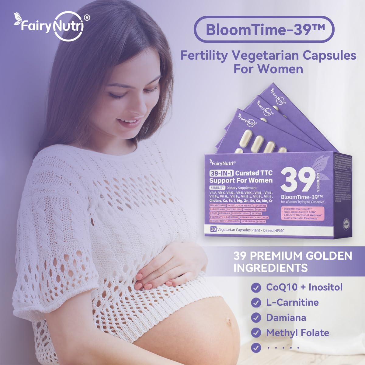fairynutri BloomTime-39 for Women Trying to Conceive 30 Capsules