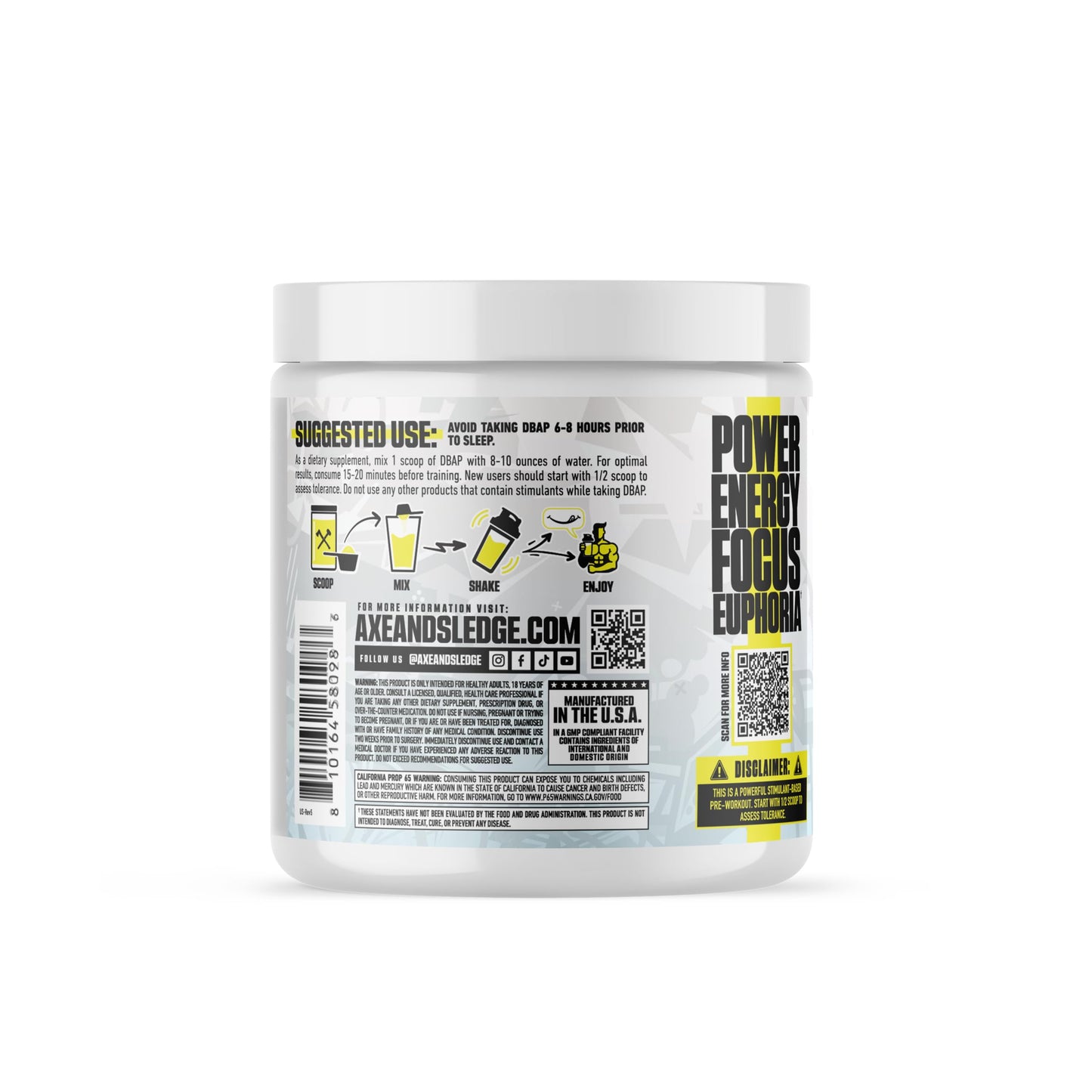 Axe & Sledge DBAP Extreme High Stim Pre-Workout Powder 0.25 Ounce