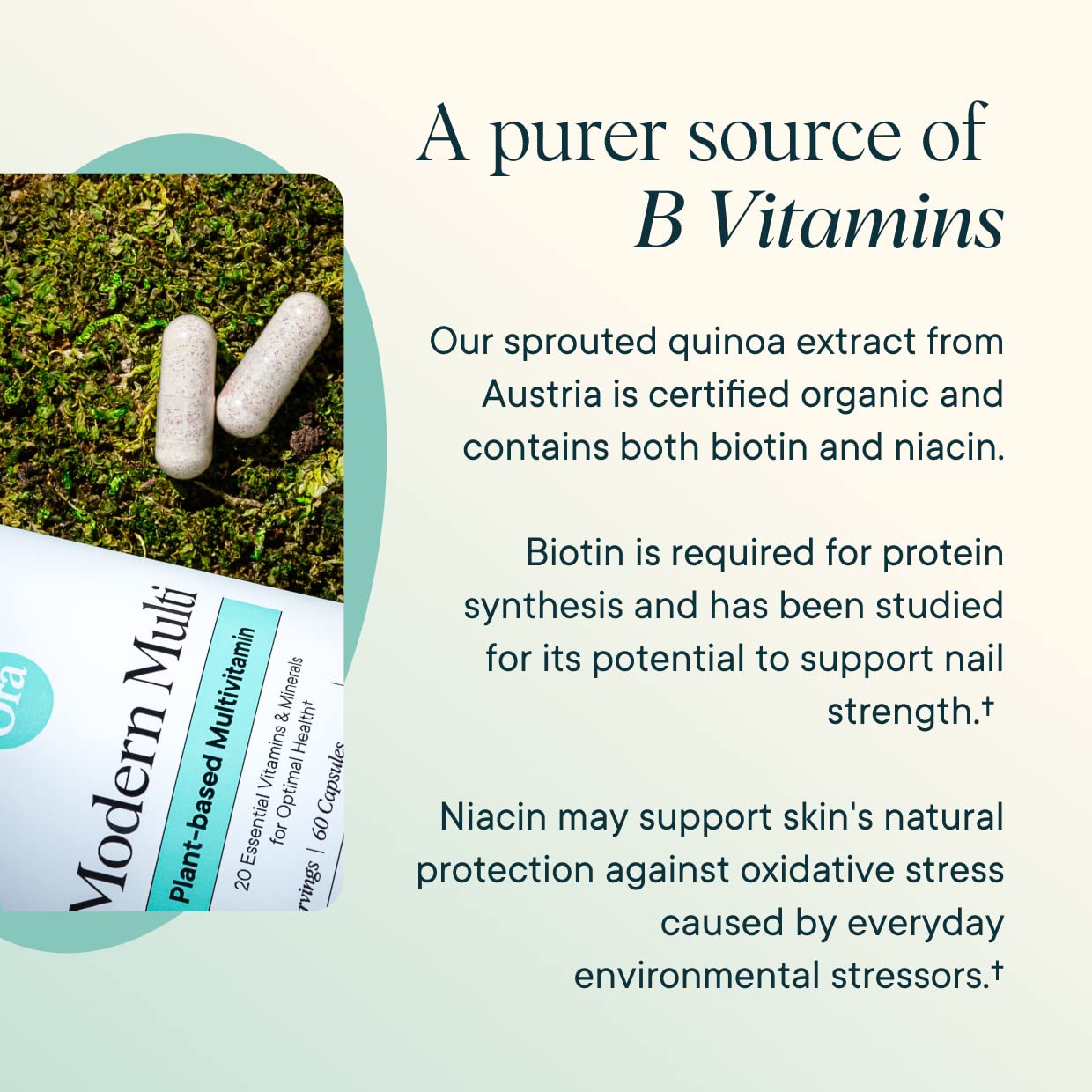 Ora Organic Plant Based Multivitamin for Women and Men, Bluelight Protection, Brain, Eye, Energy, Immune, Skin, Hair, Heart, and Bone Health Support, 60 Capsules