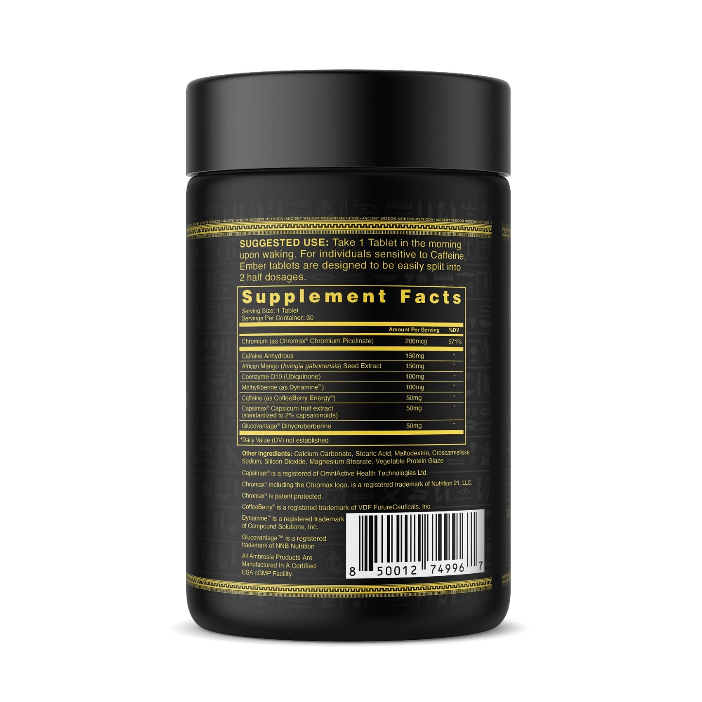 Ambrosia Ember Thermogenic Fat Burner & Appetite Support Tablets, 30 Count