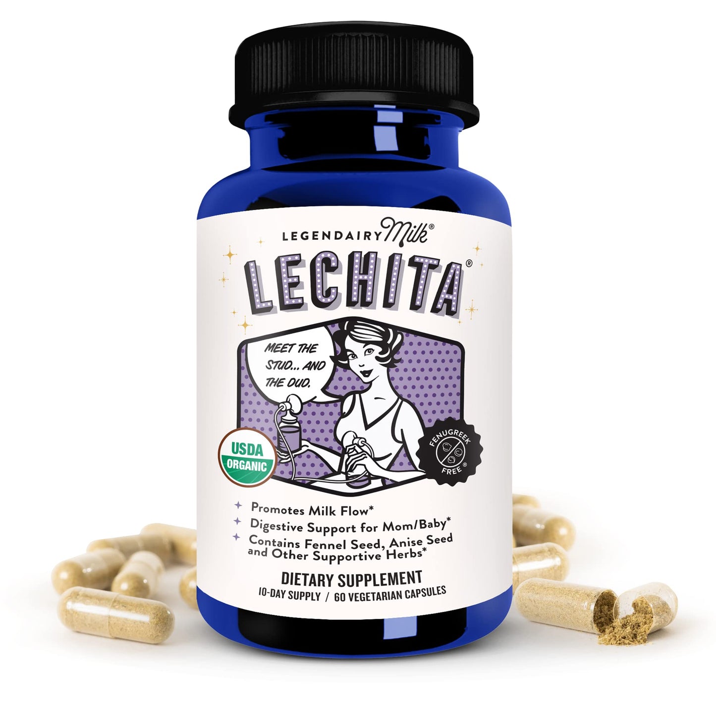 Legendairy Milk Cash Cow + Lechita Lactation Supplement Capsule, 2 Capsules
