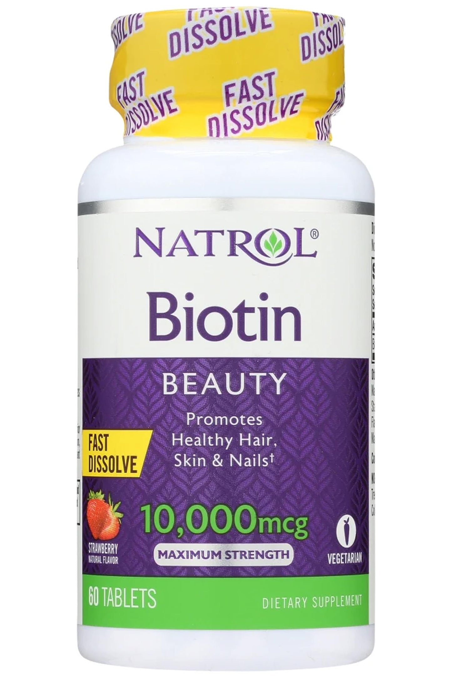 Natrol Biotin 10000mcg Fast-Dissolve Capsule, 60 Count