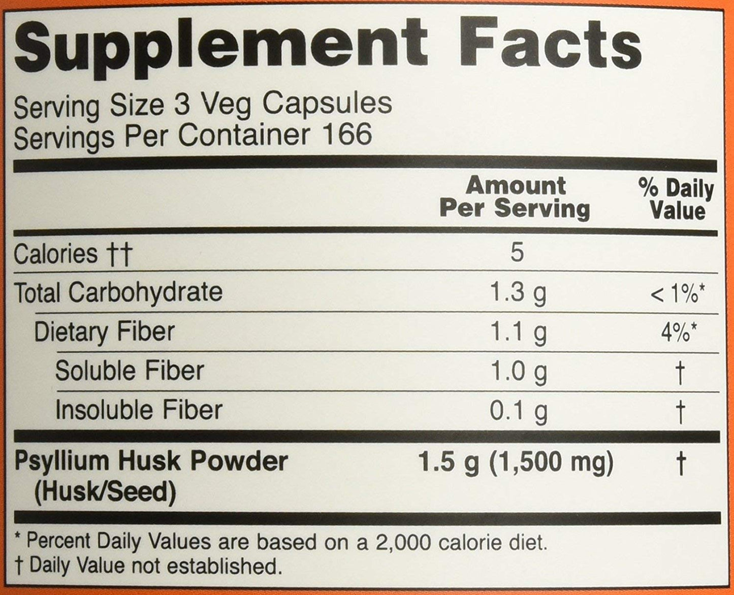NOW Foods Psyllium Husk 500 mg Capsule, 500 Capsules