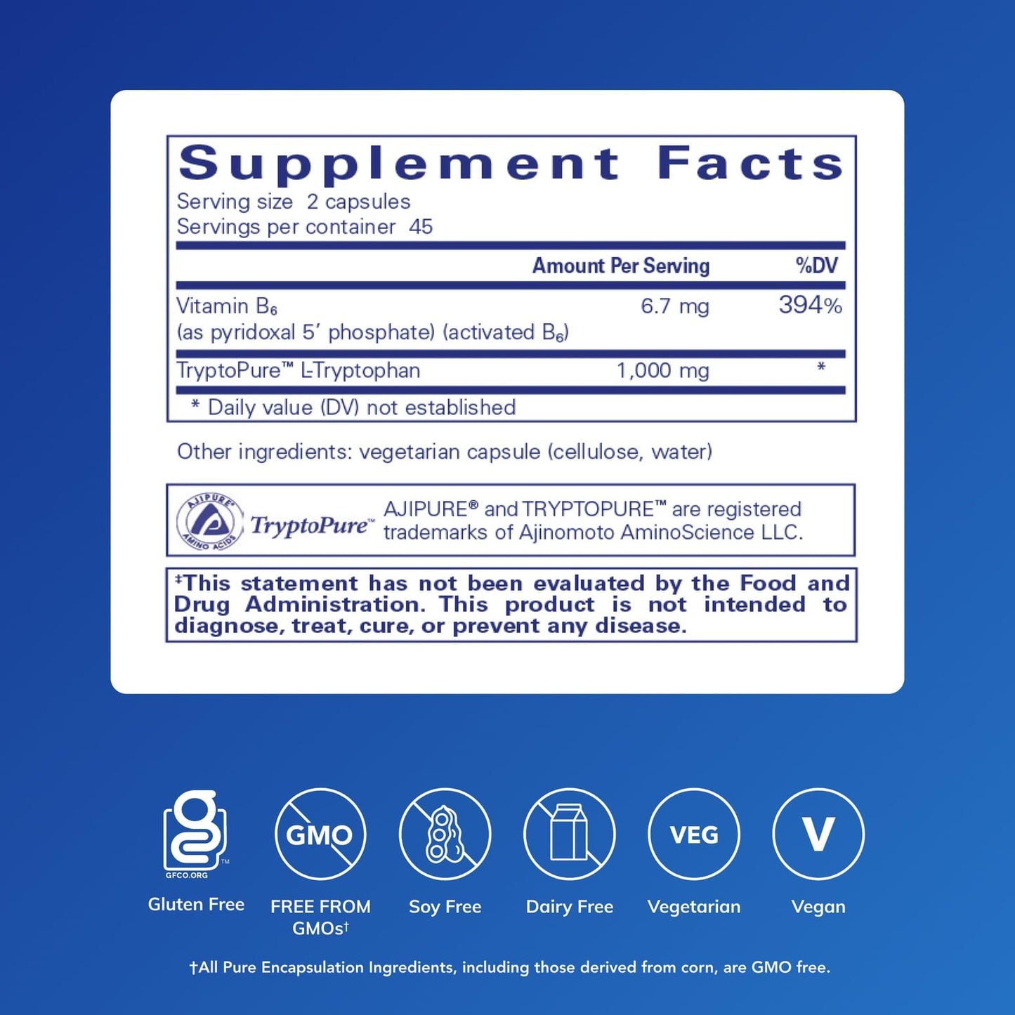 Pure Encapsulations L-Tryptophan Capsule, 90 Capsules