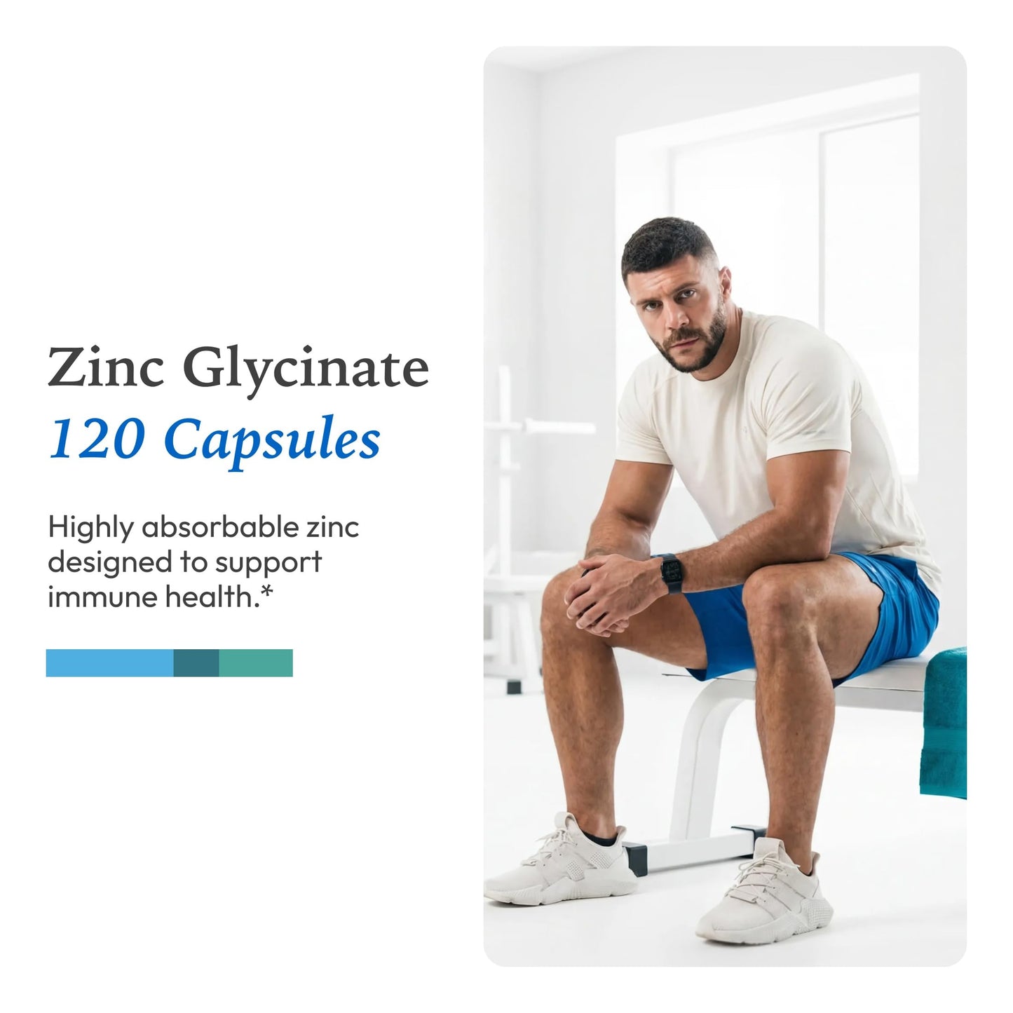 XYMOGEN Zinc Glycinate - 20 mg Highly Absorbable Zinc Supplement, Capsules, 120 Count