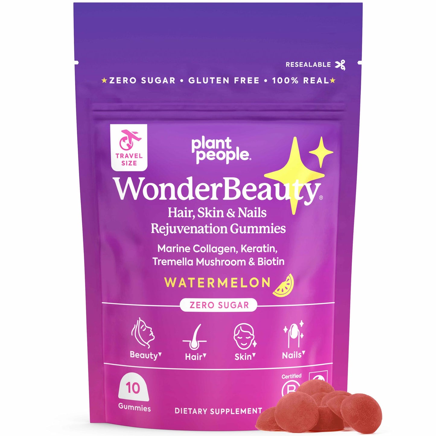 Plant People WonderBeauty Hair Gummies 10 Count