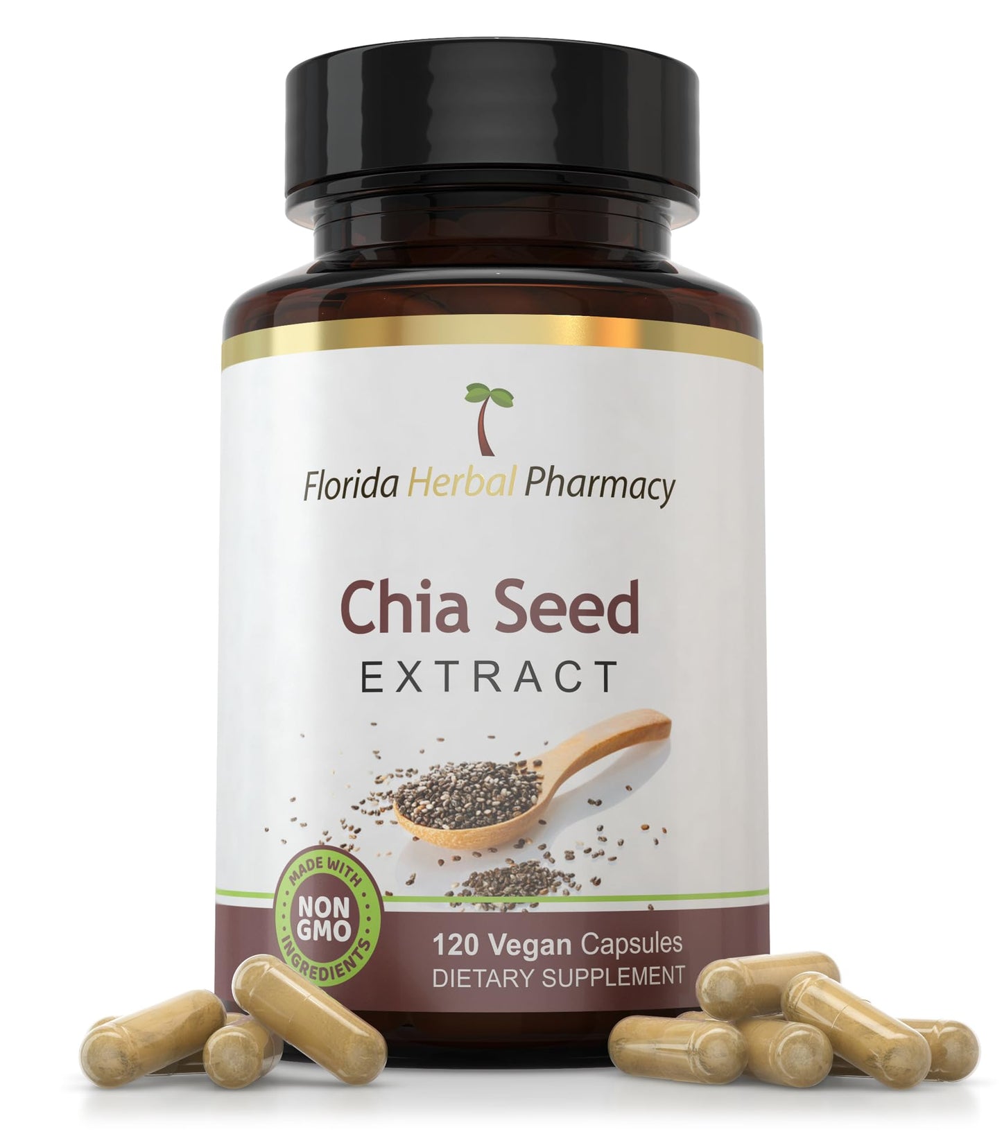 Florida Herbal Pharmacy Chia Seed Extract Supplement Capsules 120 Count