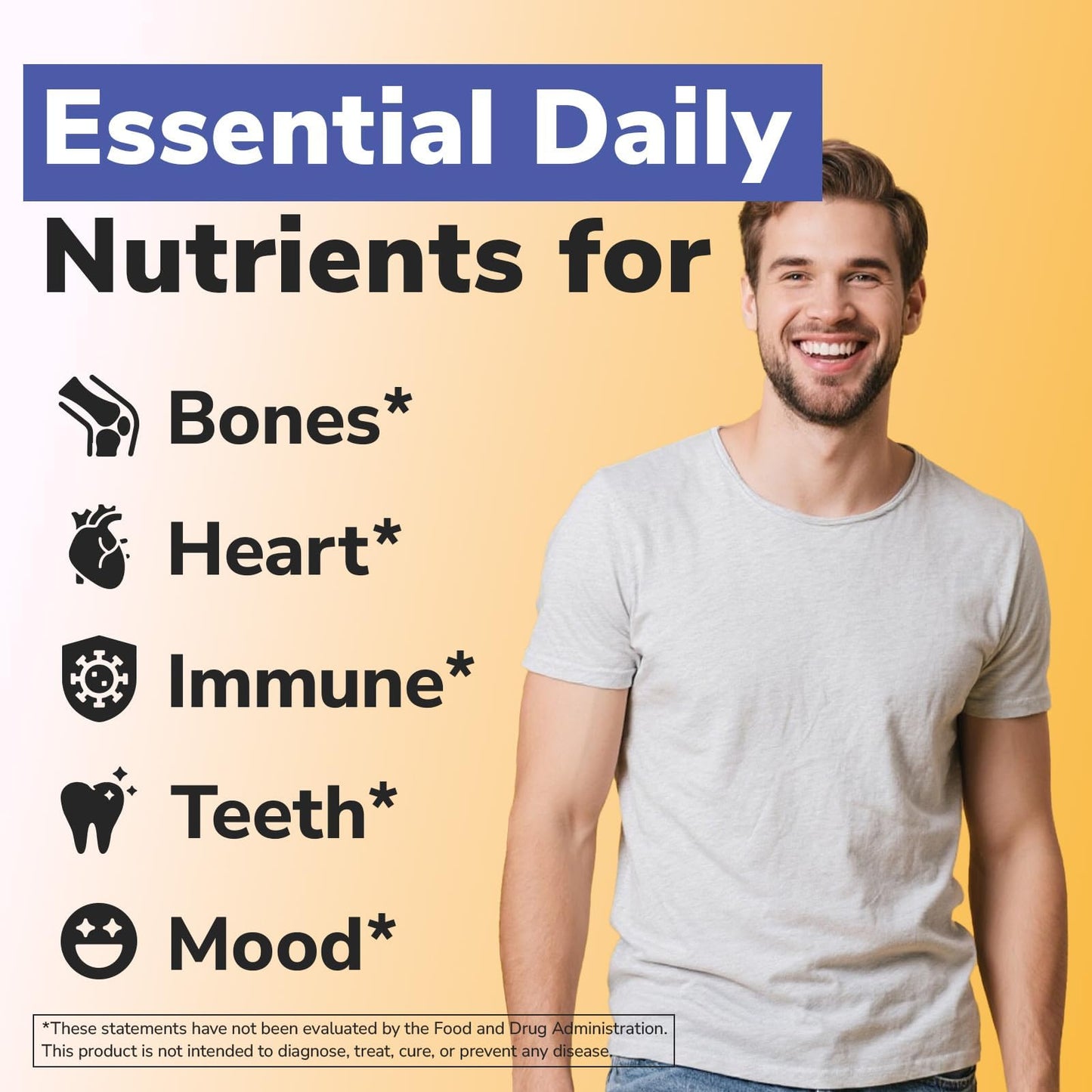 Vitalibre D3 K2 Calcium Supplement for Women & Men, Vitamin D3 5000 IU, Calcium 1200 mg, MK-7, High Absorption, for Strong Bones, Teeth, Heart, Immune Health, 60 Tablets