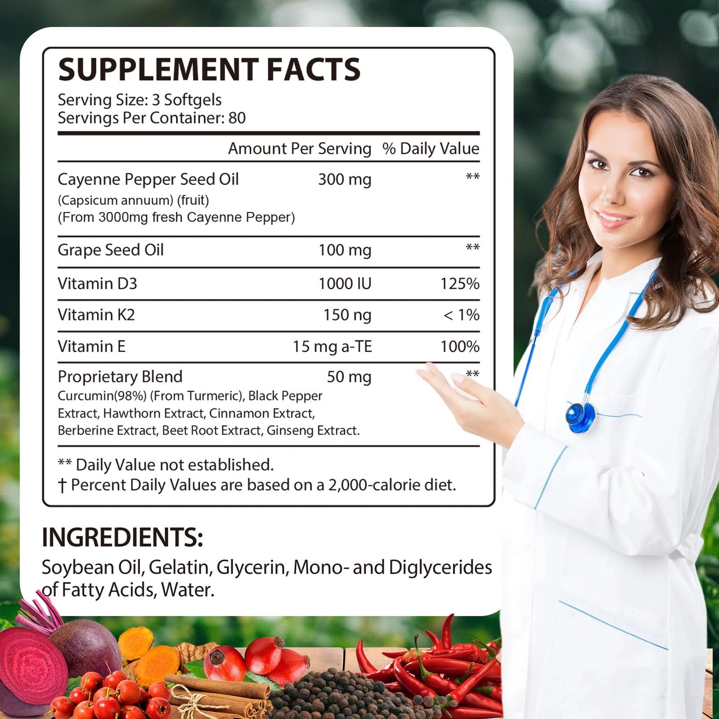 YHFGTTIO Cayenne Pepper Capsules, 240 Capsules
