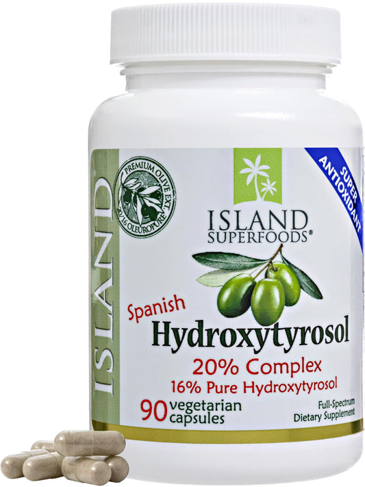 Island Nutrition Olive Fruit Extract 20% Hydroxytyrosol Complex, 90 Capsules
