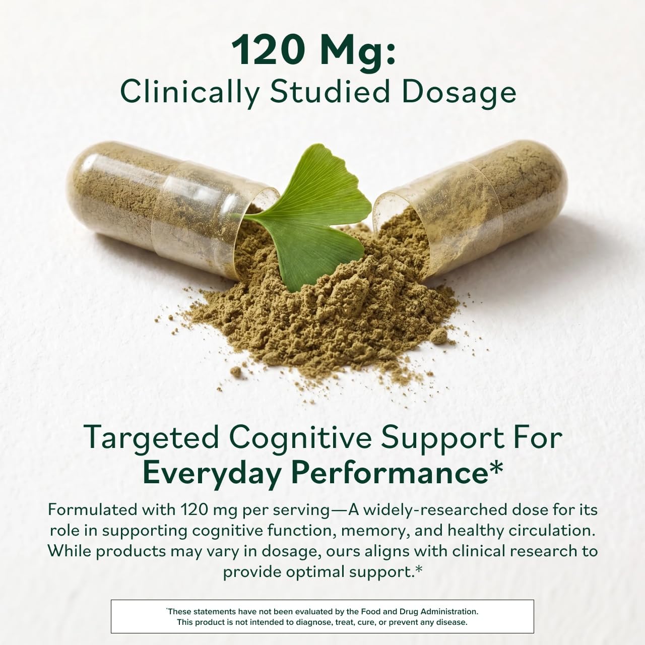 Prominent Nutrition Ginkgo Biloba Leaf Extract 120mg Capsule, 120 Count